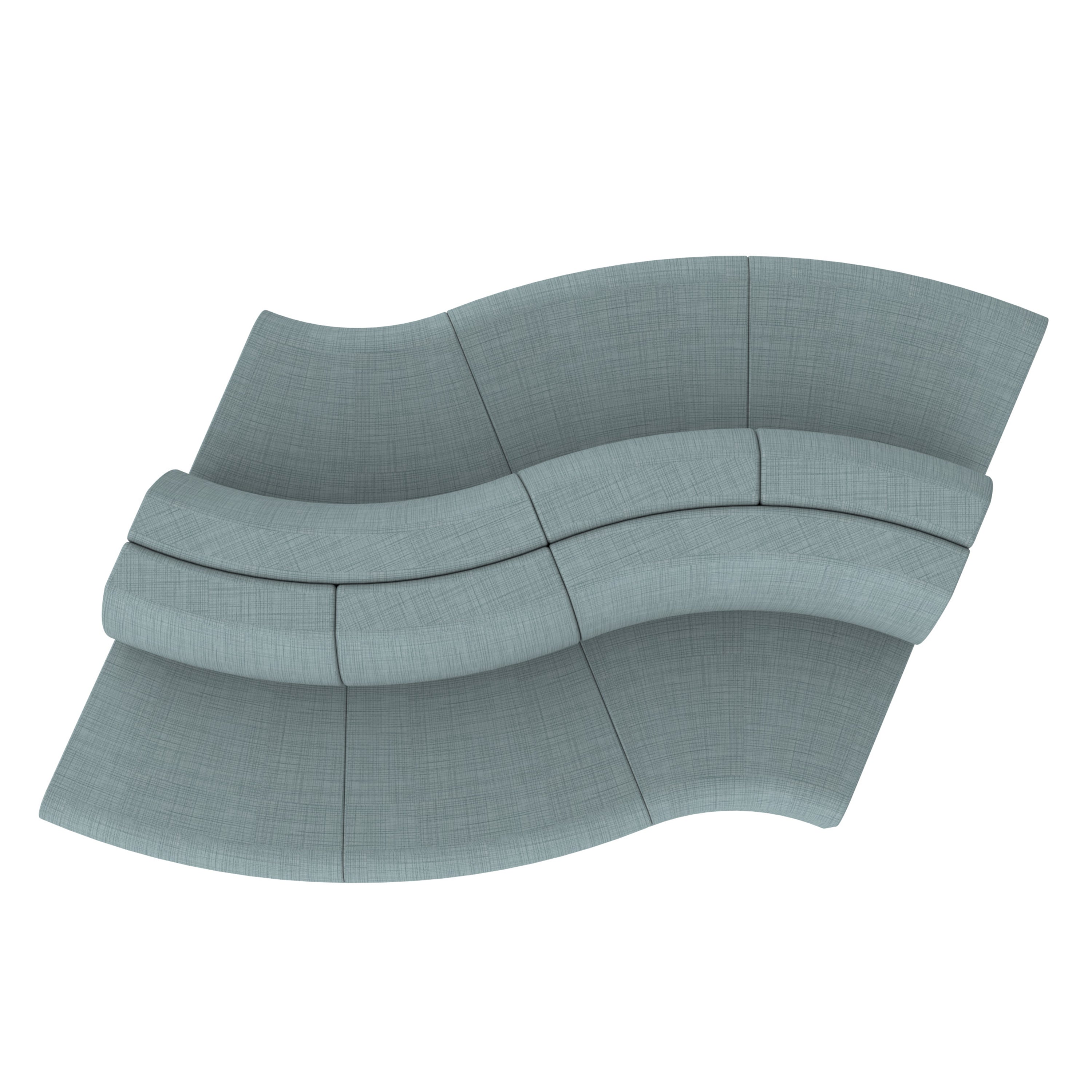 Pro Series Connect Edged Ripple Seating, 6-Piece Set - Sky Blue Crosshatch