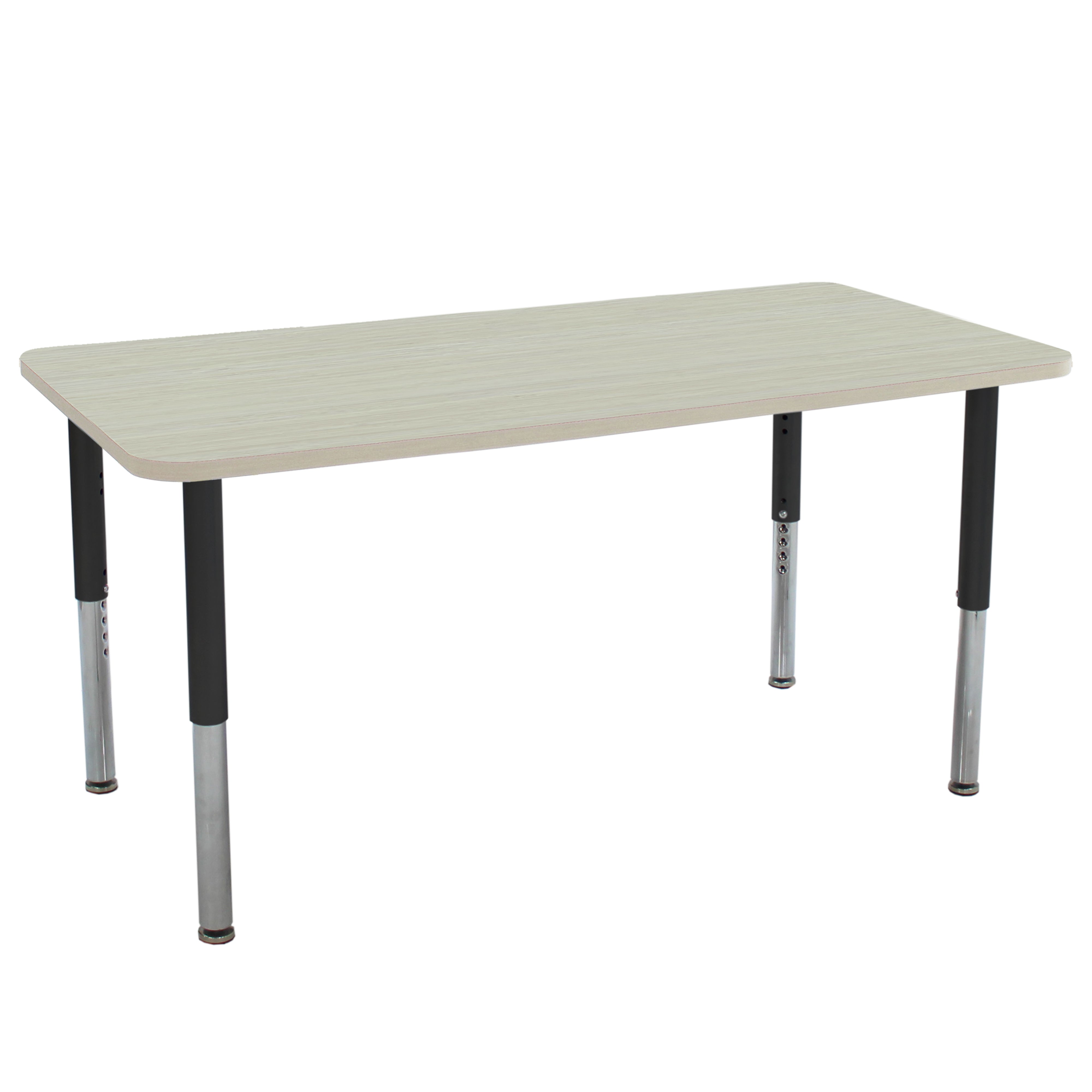 30" x 60" Rectangle La Madera Activity Table with Adjustable Super Legs - Asian Sand/Black