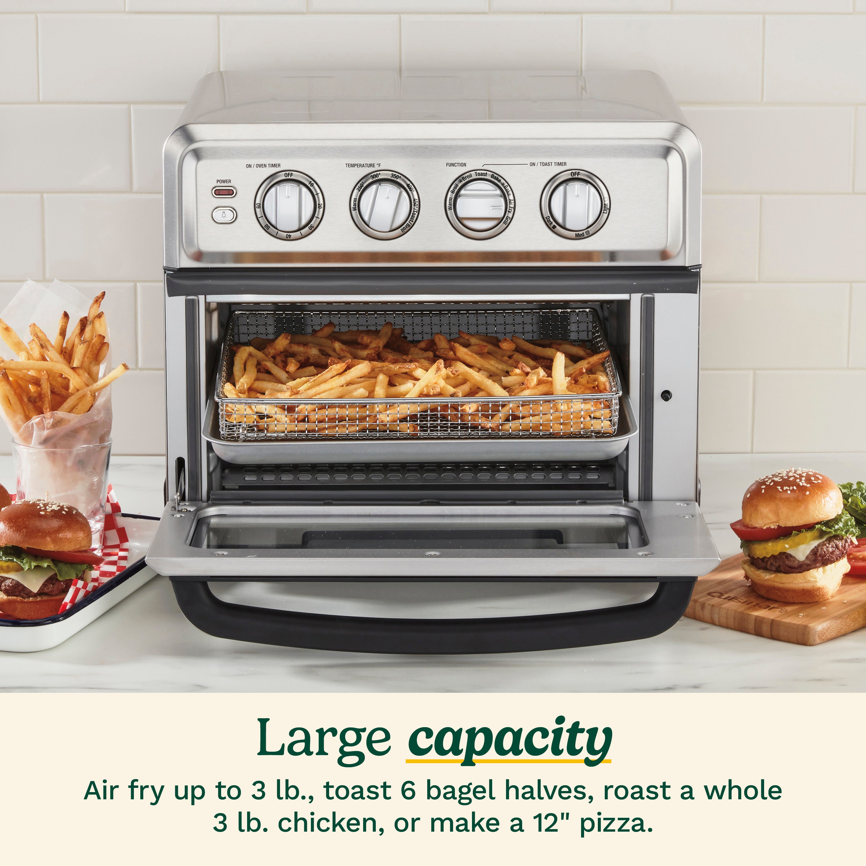 Air Fryer Toaster Oven with Grill - Stainless Steel