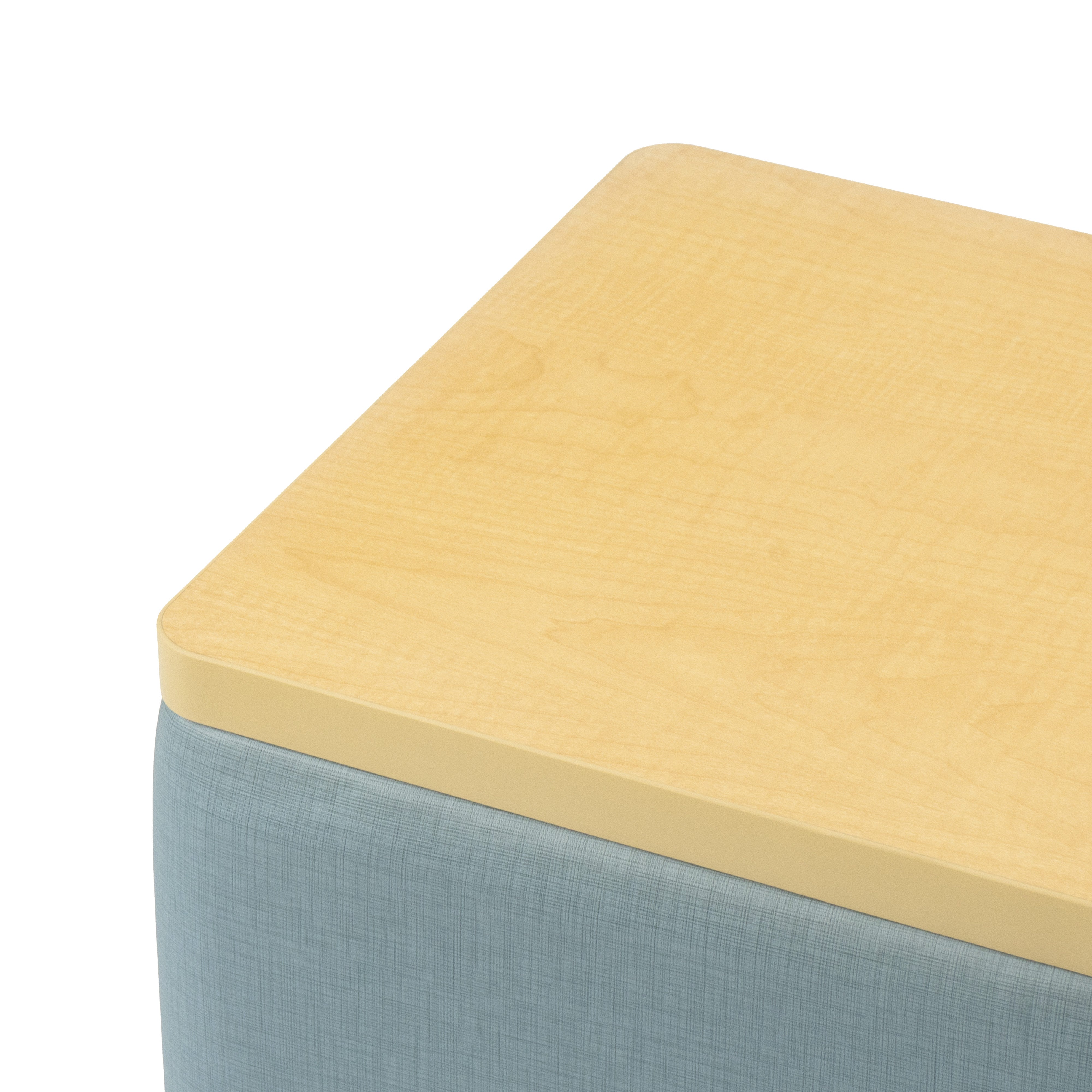 Pro Series Upholstered 18" x 18" Square Ottoman Table 18" Height - Sky Blue Crosshatch/Maple