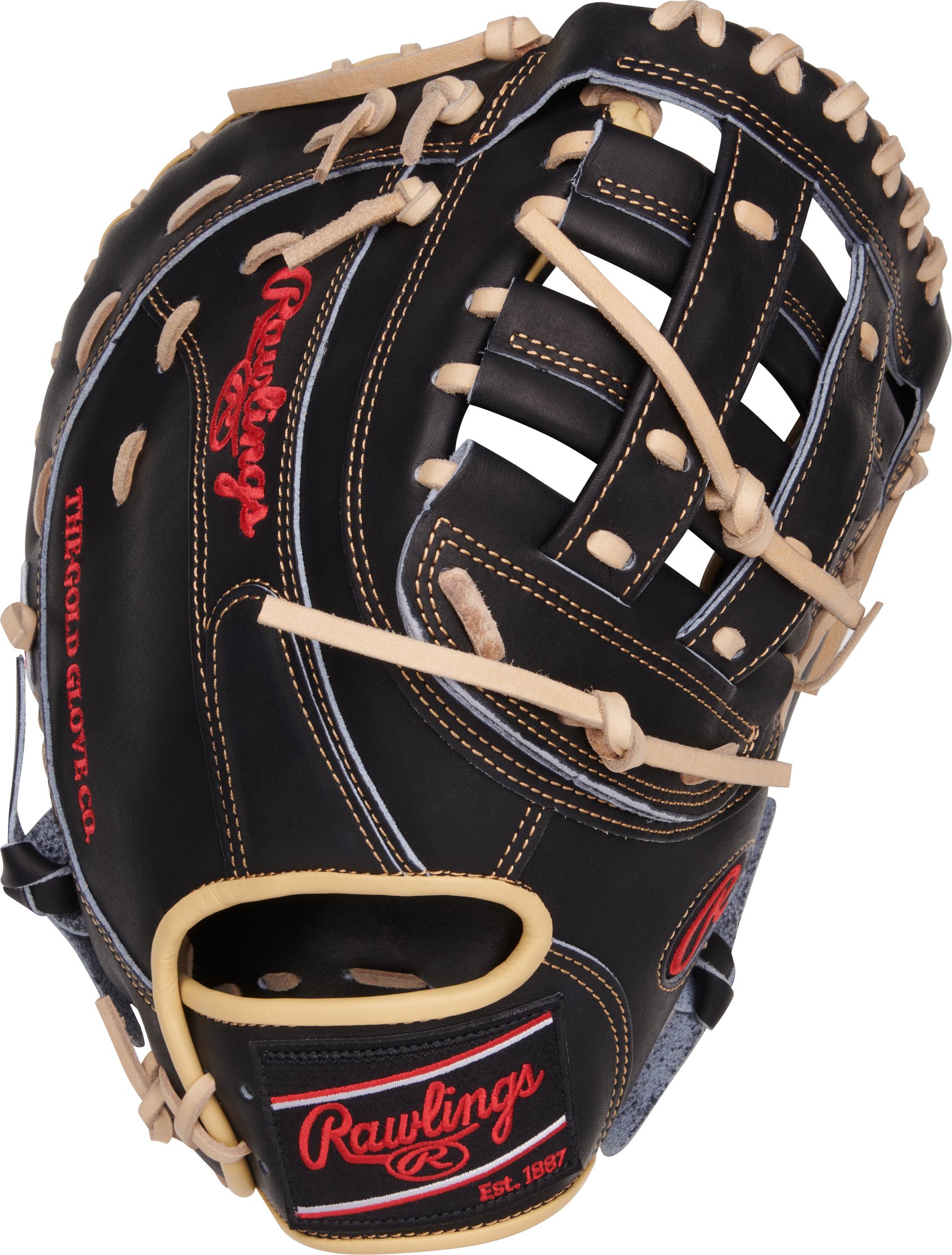 Rawlings Heart Of The Hide Series First Base Mitt 12.5-Inch Baseball Glove - Right Hand Thrower - Black
