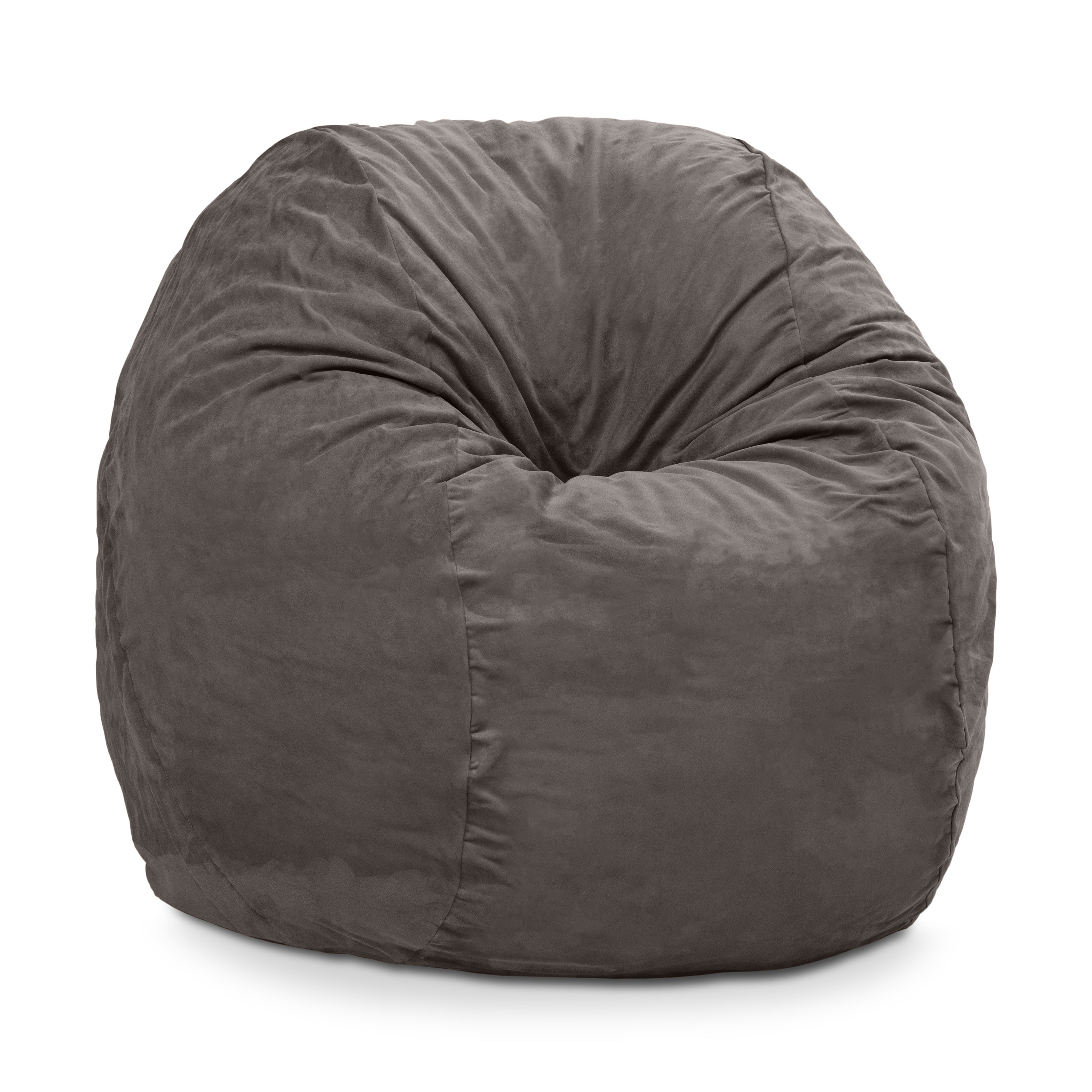 Jaxx Basics 5 Foot Large Adult Bean Bag Chair, Oversized with Filler, Gray