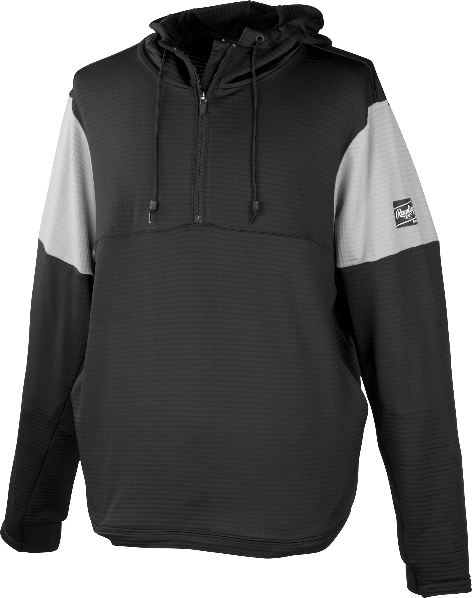 Rawlings Adult Colorsync Quarter-Zip Performance Fleece Hoodie - Small - Black