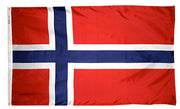 Norway Flag 5x8 ft. Nylon SolarGuard Nyl-Glo 100% Made in USA to Official United Nations Design Specifications.