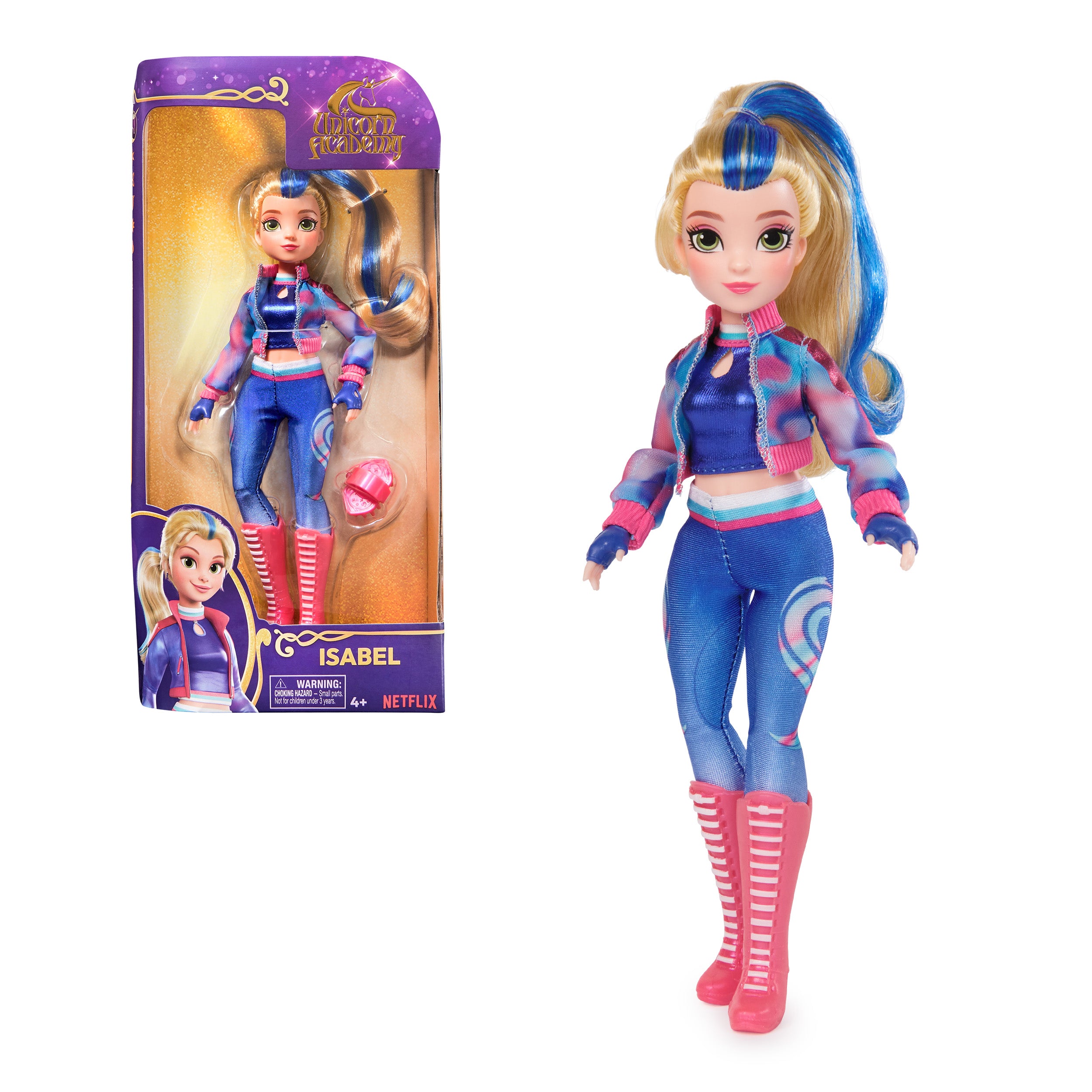Unicorn Academy, Isabel Doll with 5 Accessories, 9.5”, Dolls & Unicorn Toys for Girls Ages 4 and up