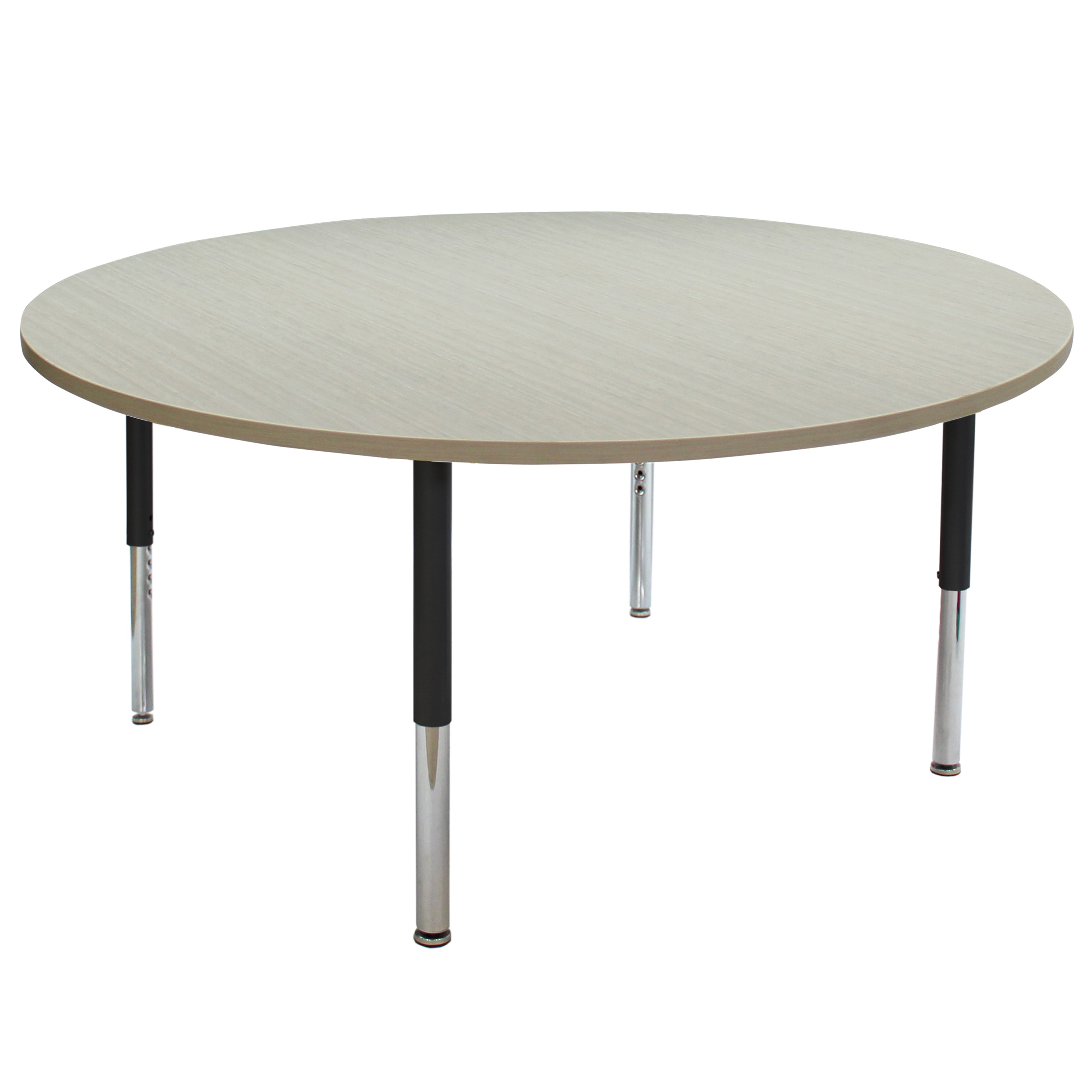 60" Round La Madera Activity Table with Adjustable Super Legs - Asian Sand/Black