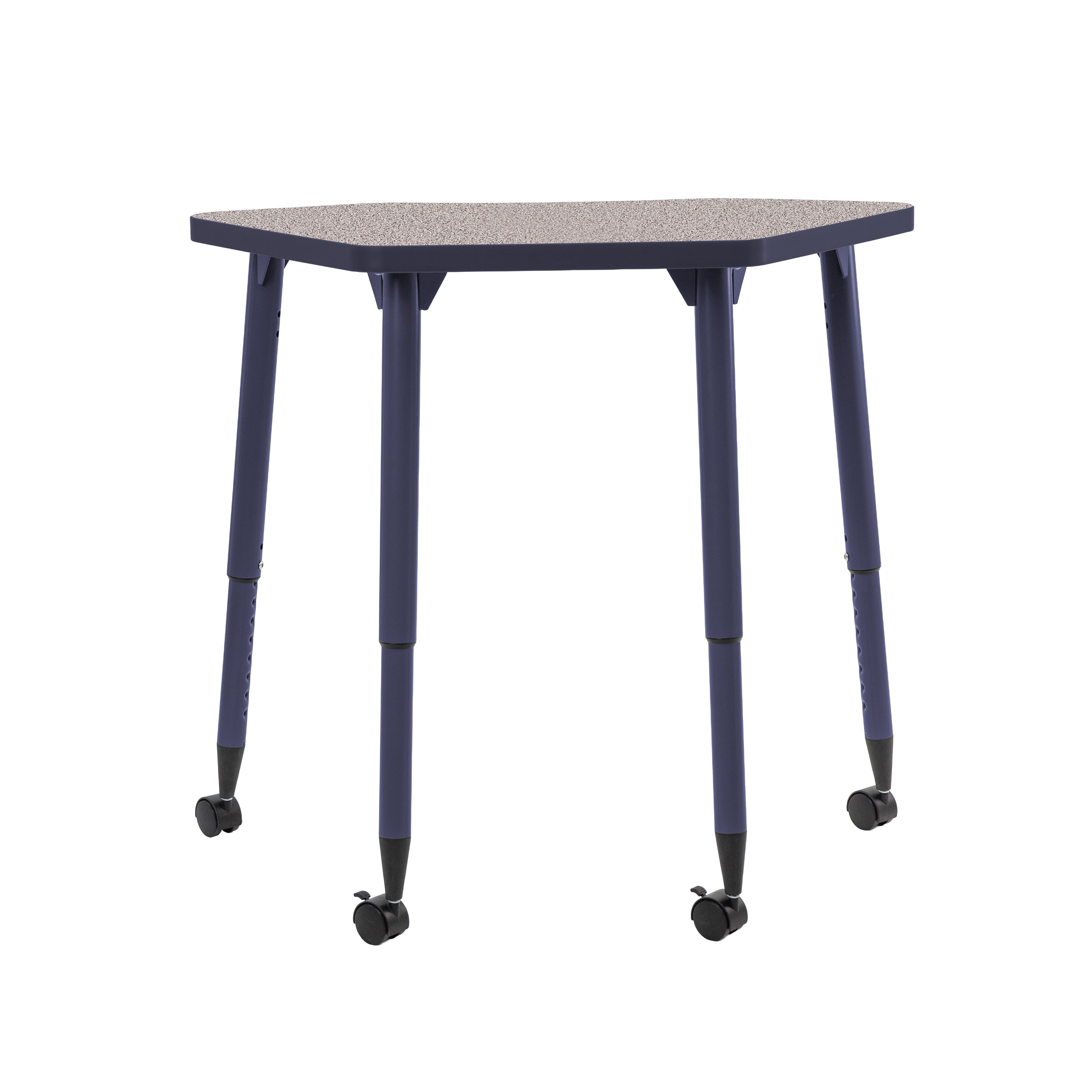 Adapte 24" x 36" Petal Thermofused Activity Table with Adjustable Tapered Legs - Gray/Navy