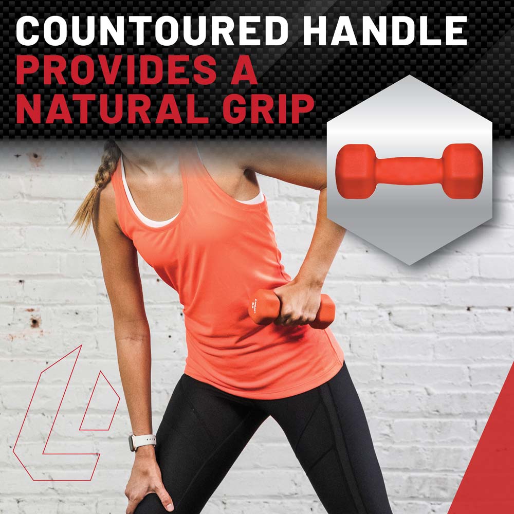 6Lb Hex Neoprene Dumbbell - Red
