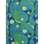 Jazzy 5'4" x 7'8" area rug in color Blue/Teal