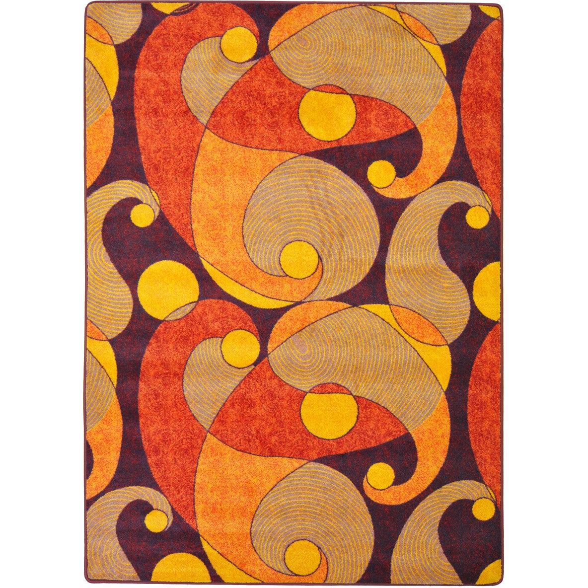 Jazzy 3'10" x 5'4" area rug in color Orange/Purple