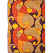 Jazzy 3'10" x 5'4" area rug in color Orange/Purple