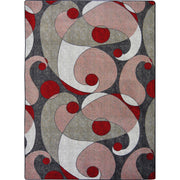 Jazzy 10'9" x 13'2" area rug in color Red/Gray