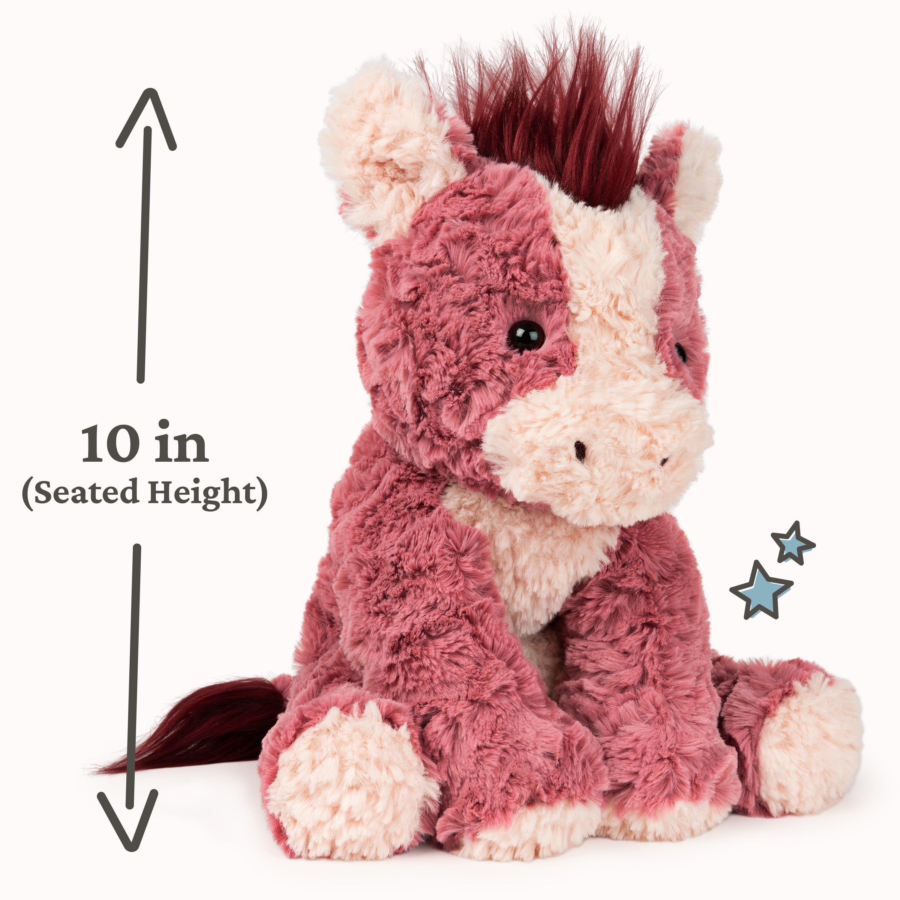 GUND Cozys Collection Horse Stuffed Animal, Spring Decor, Plush Toy for Ages 1 and Up, Pink/Red, 10”
