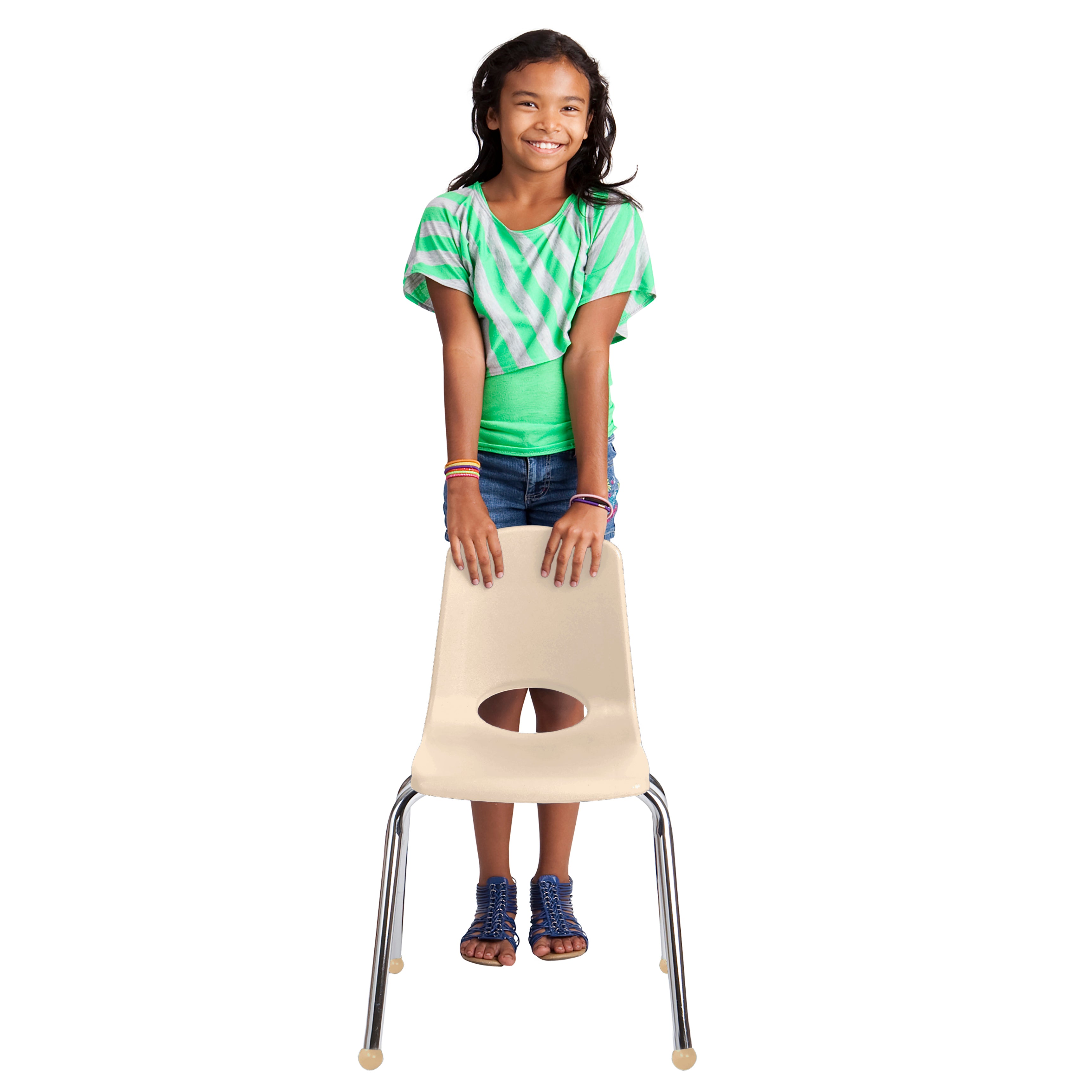 16" Stack Chair with Ball Glides - Sand