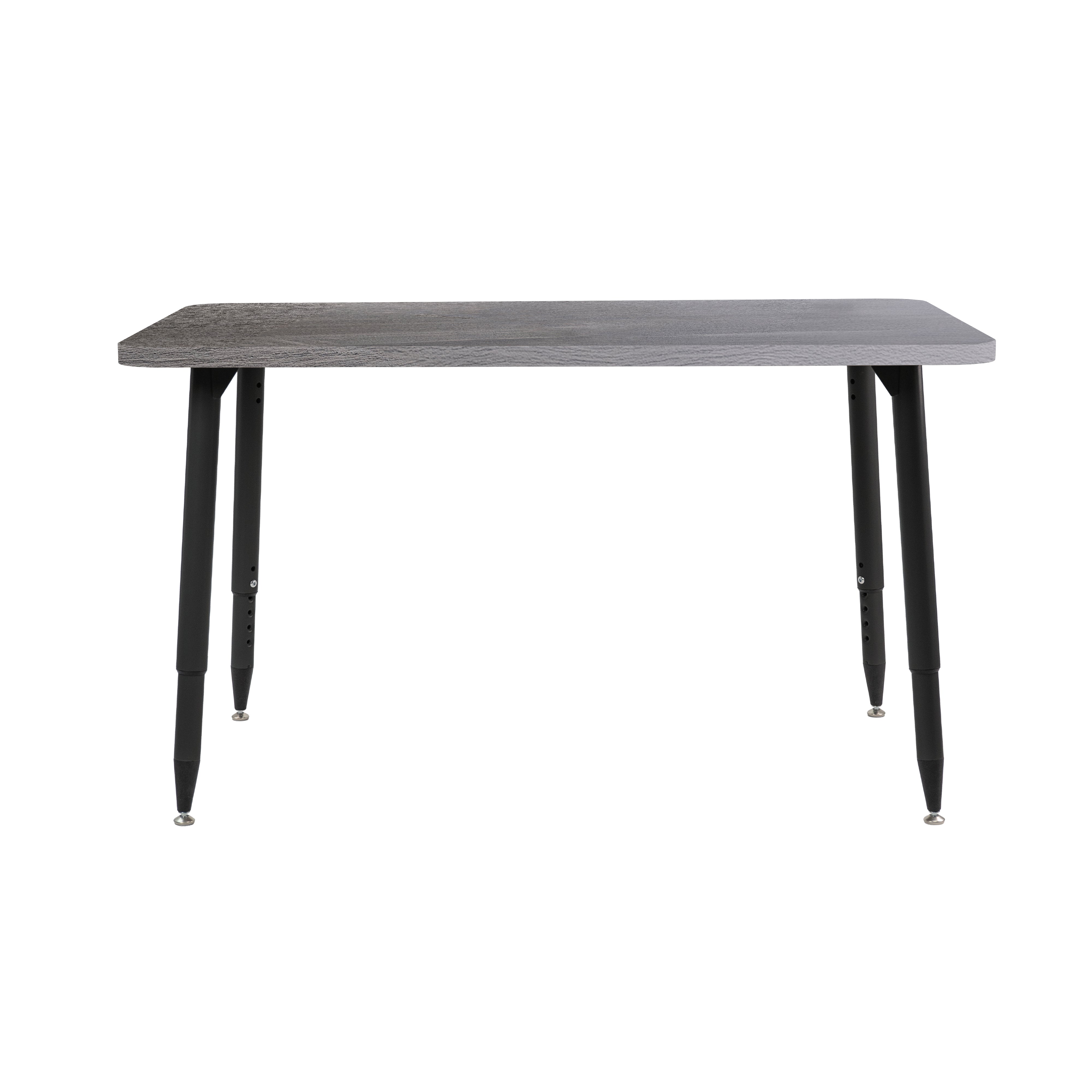 Adapte 30" x 48" Rectangle Woodgrain Activity Table with Adjustable Tapered Legs - Gray Wood/Black