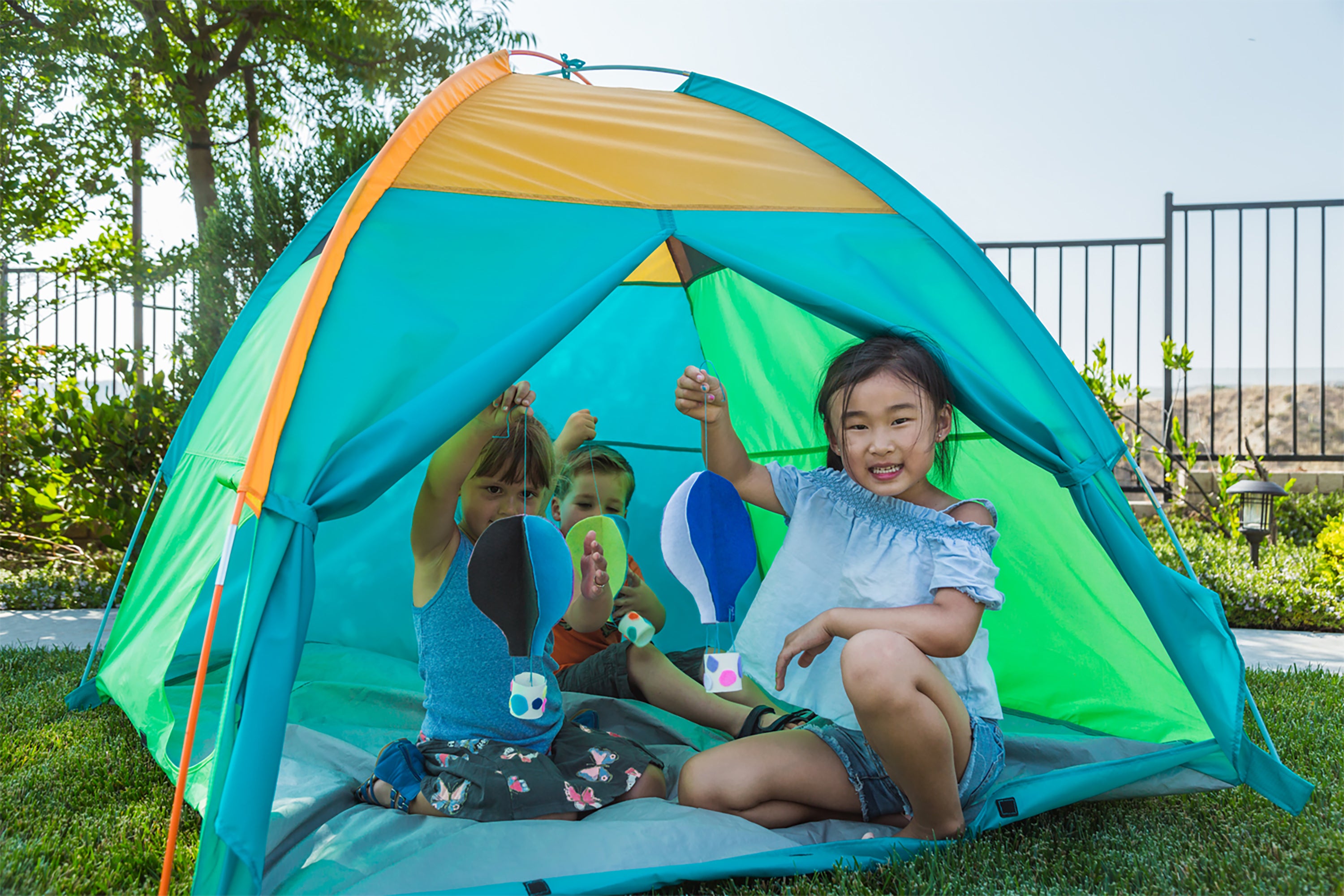 Super Duper 4-Kid II Dome Tent - Blue / Green / Orange