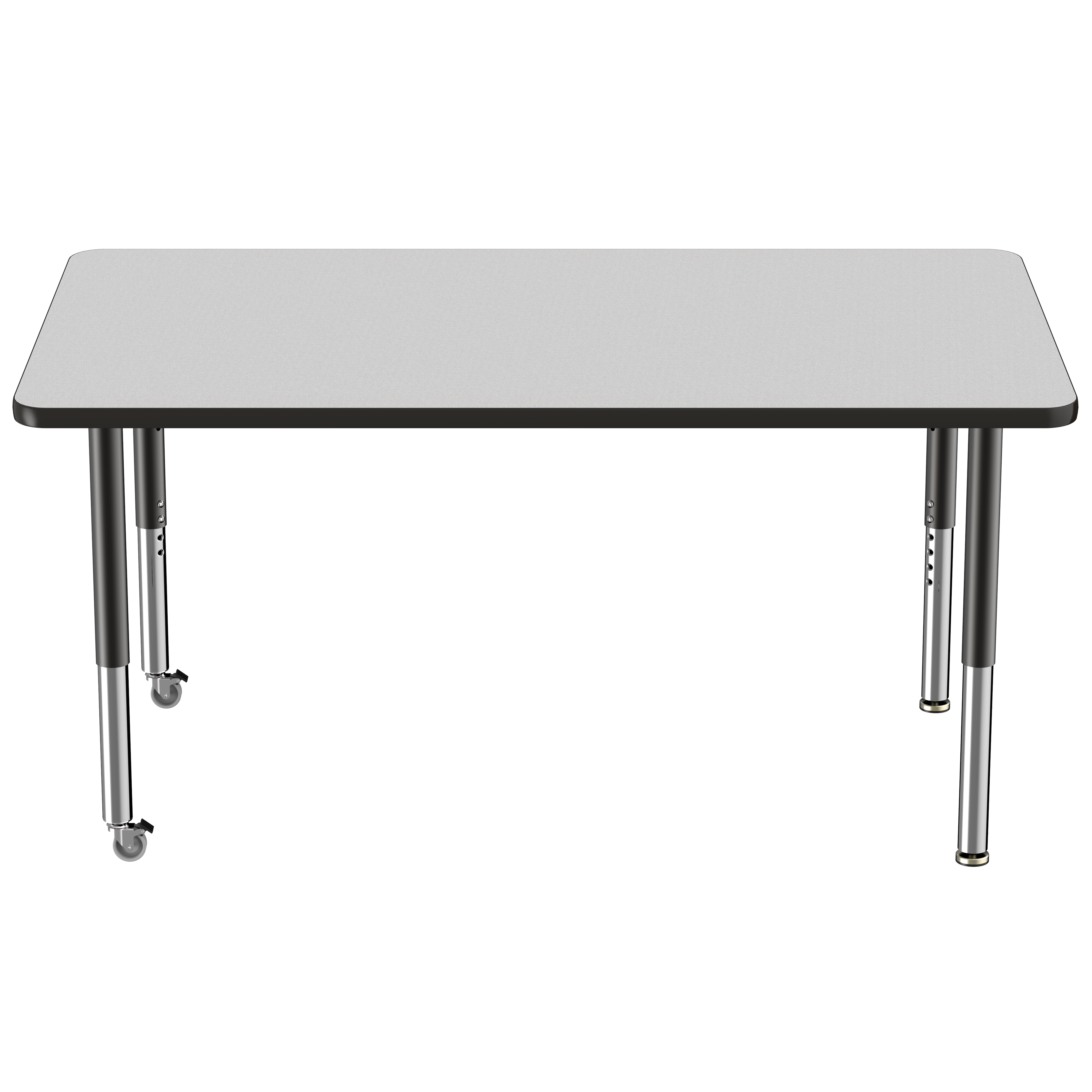 36" x 60" Rectangle T-Molding Activity Table with Adjustable Super Legs - Gray/Black