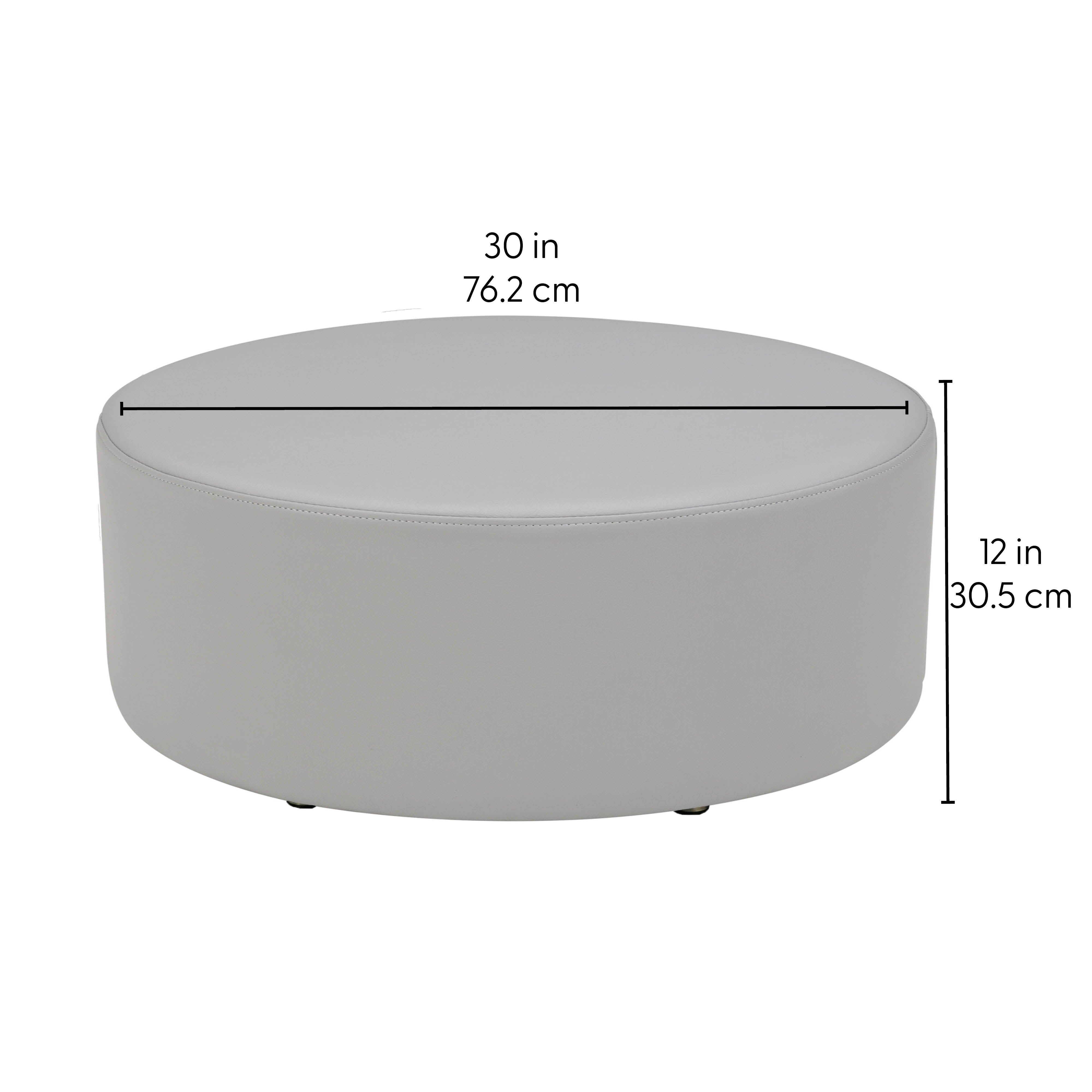 Pro Series Upholstered 30" Round Ottoman 12" Height - Black