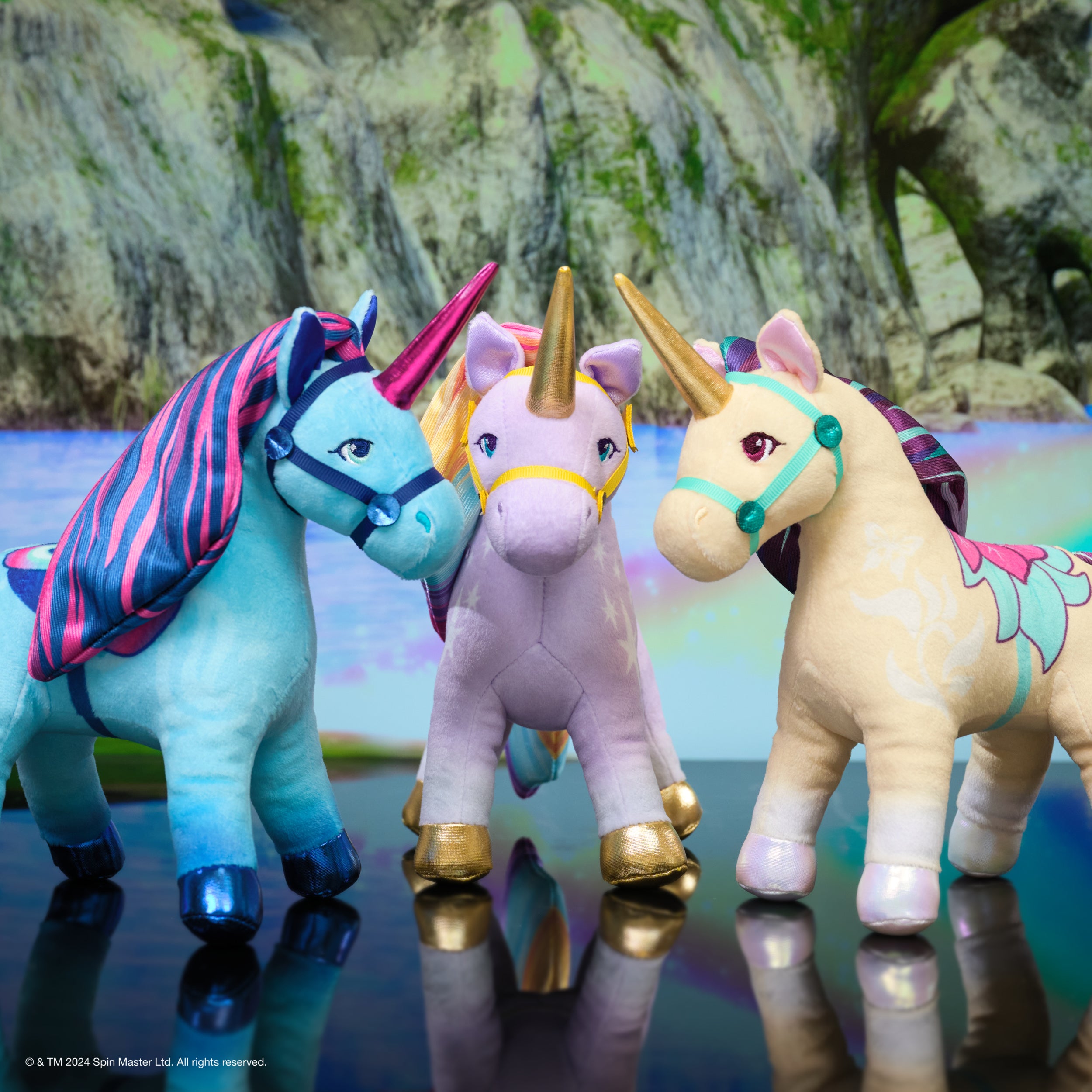 Unicorn Academy Official Wildstar, River and Leaf Plush Toys, Unicorn Stuffed Animals for Ages 1 & Up Assorted Styles, 7”