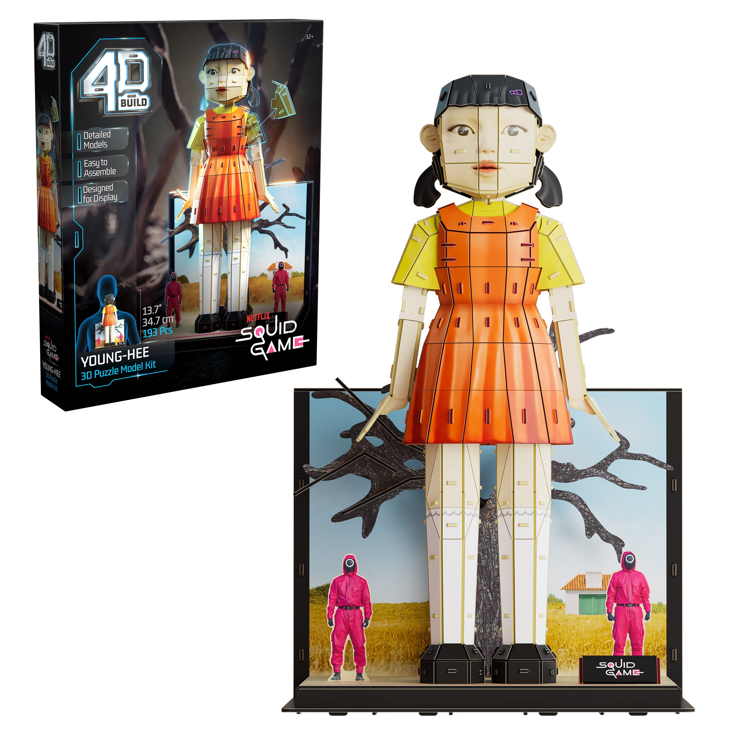 4D Build, Squid Game Young Hee Doll 3D Model Kit, Squid Game Collectibles & Desk Décor, Adult Puzzle, Building Toys, 193 Pieces, 3D Puzzles for Ages 12 & Up