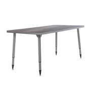 Adapte 30" x 60" Rectangle Woodgrain Activity Table with Adjustable Tapered Legs - Gray Wood/Silver