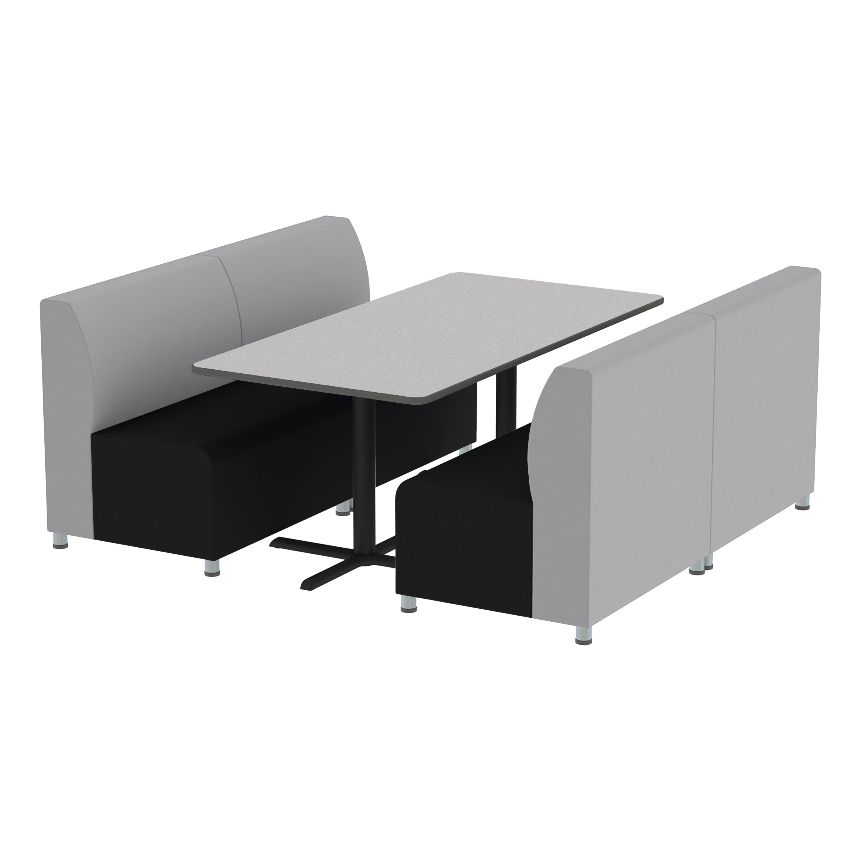 Pro Series Connect Booth with Cafe Table, 5-Piece Set - Black/Gray/Gray/Graphite/Black