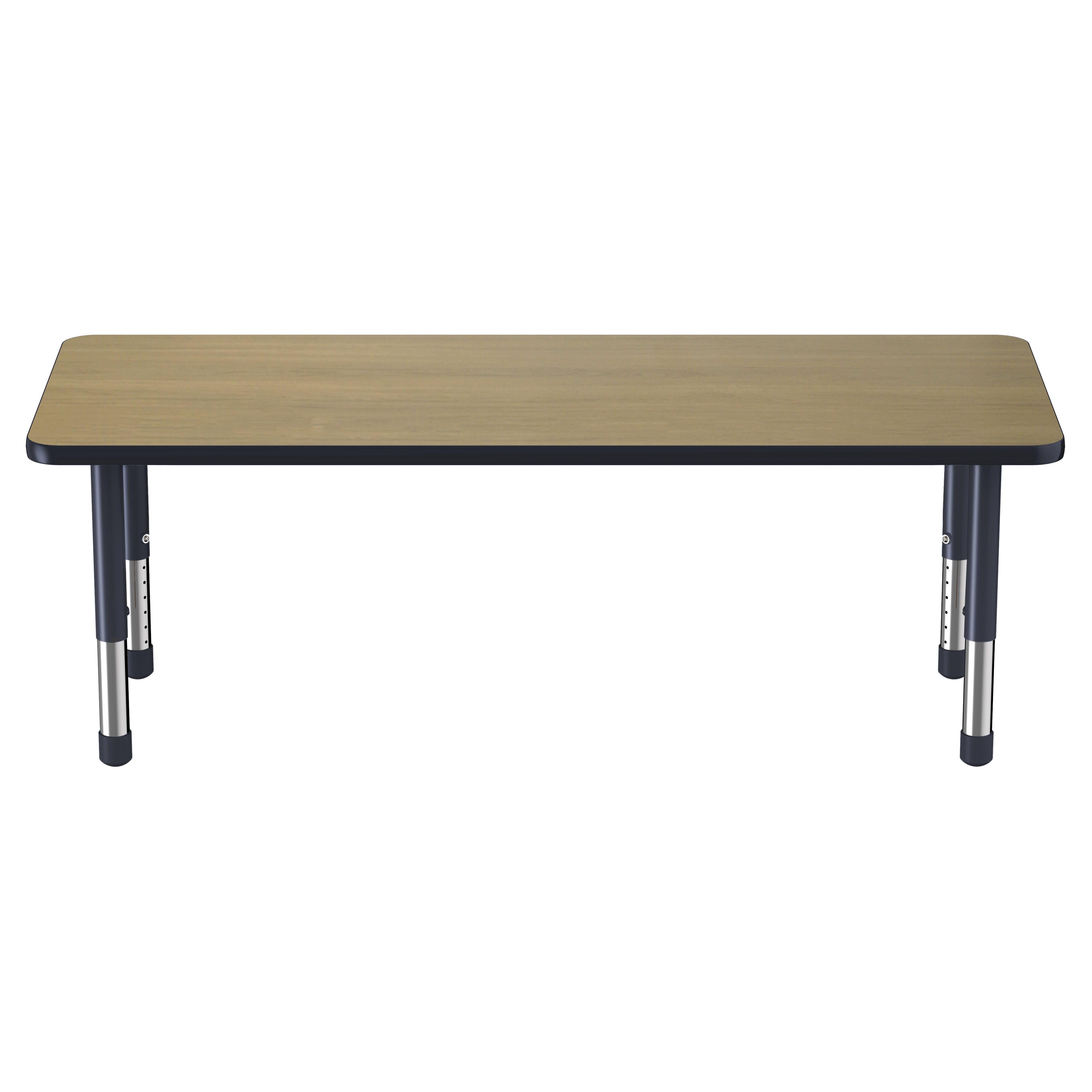 24" x 60" Rectangle Thermofused Activity Table with Adjustable Chunky Legs - Pasadena Oak/Navy