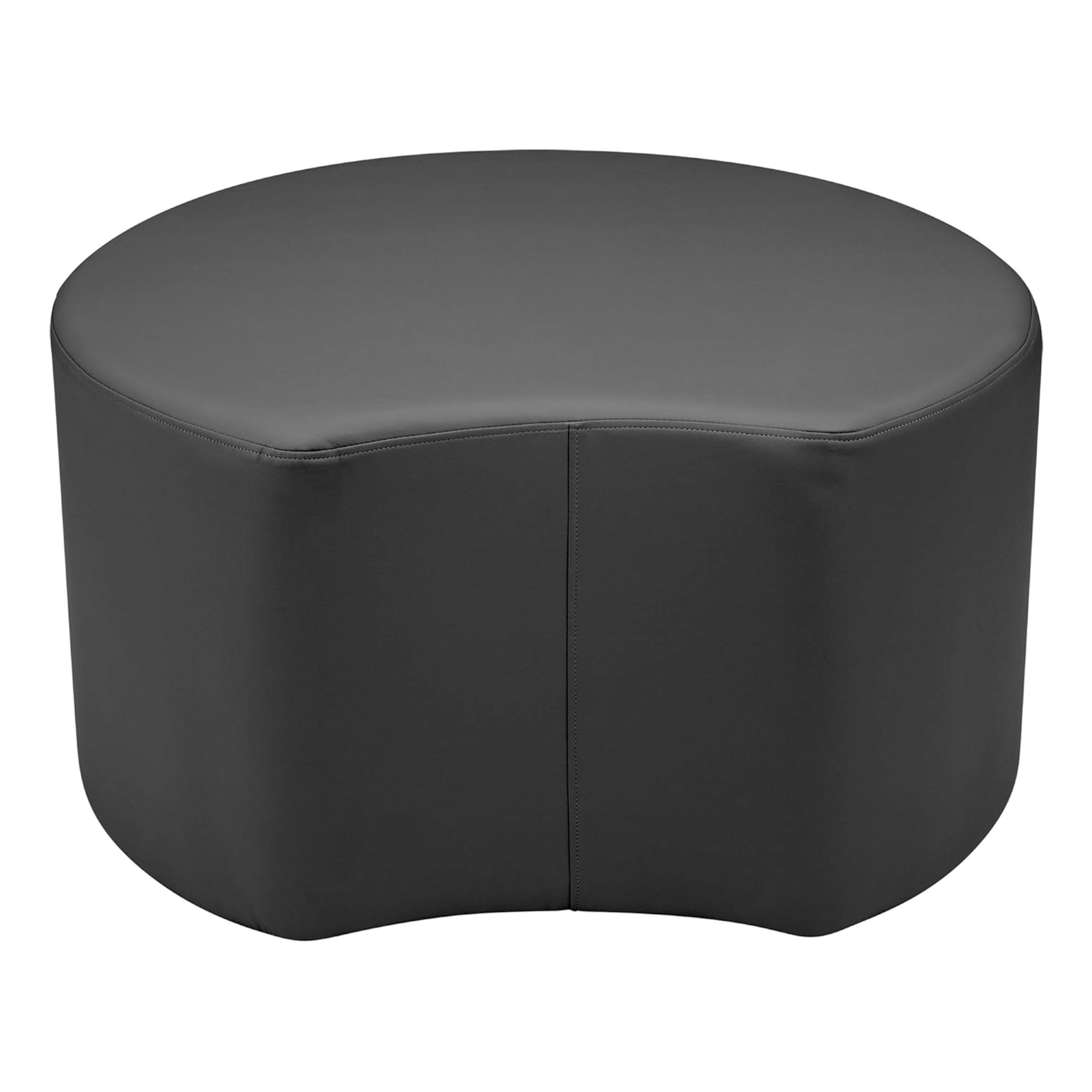Pro Series Upholstered Crescent Ottoman 18" Height - Black