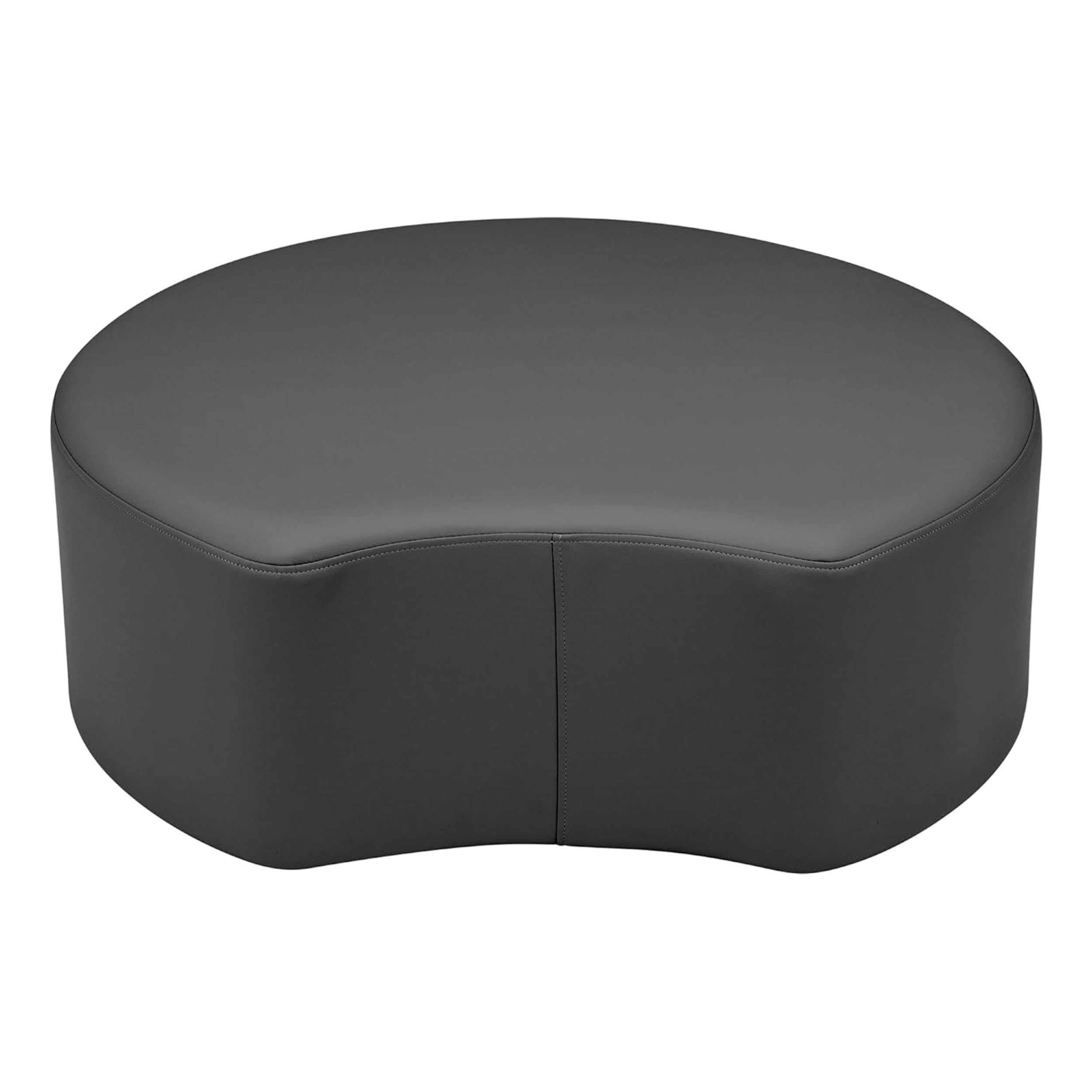Pro Series Upholstered Crescent Ottoman 12" Height - Black