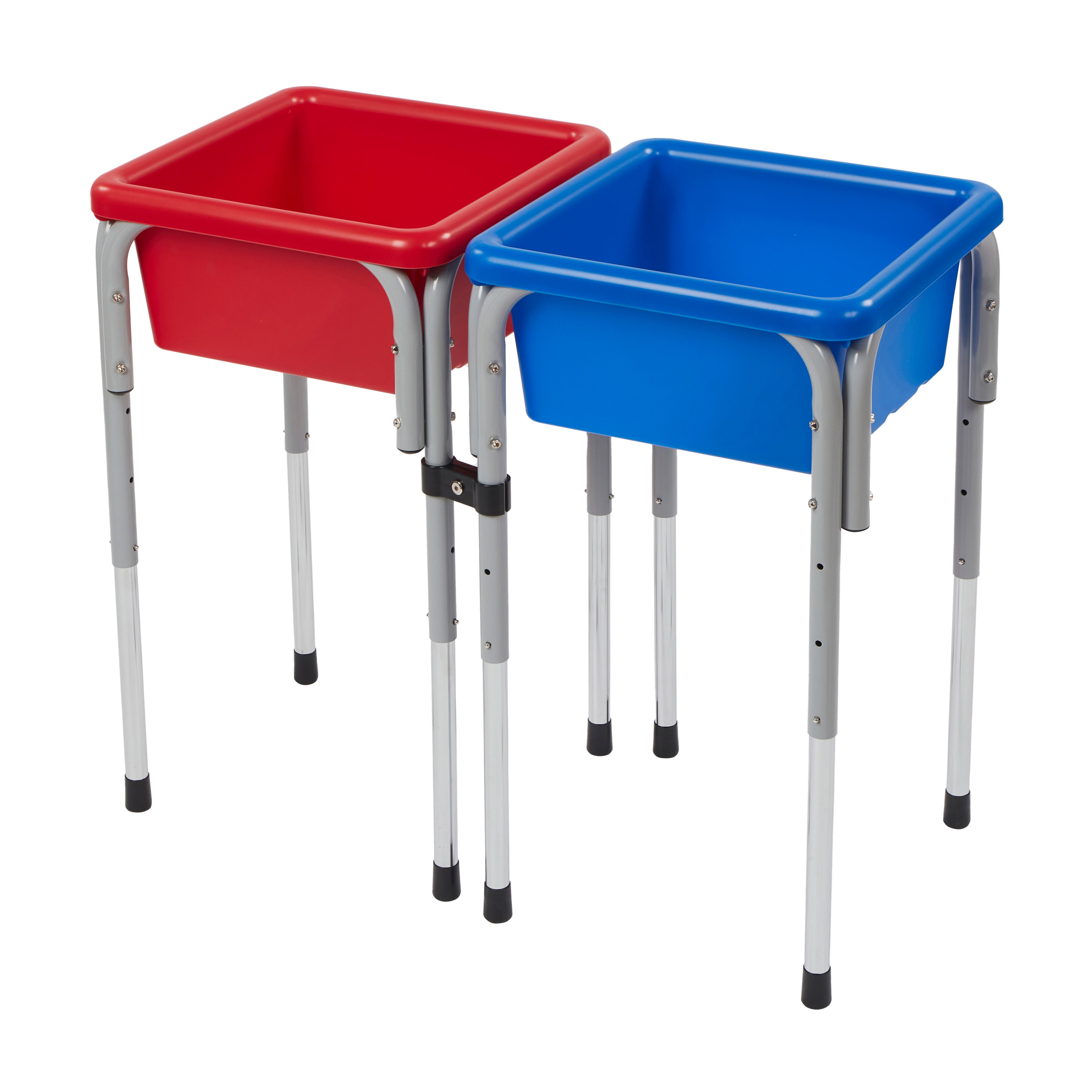 2 Station Square Sand and Water Table with Lids - Blue/Red