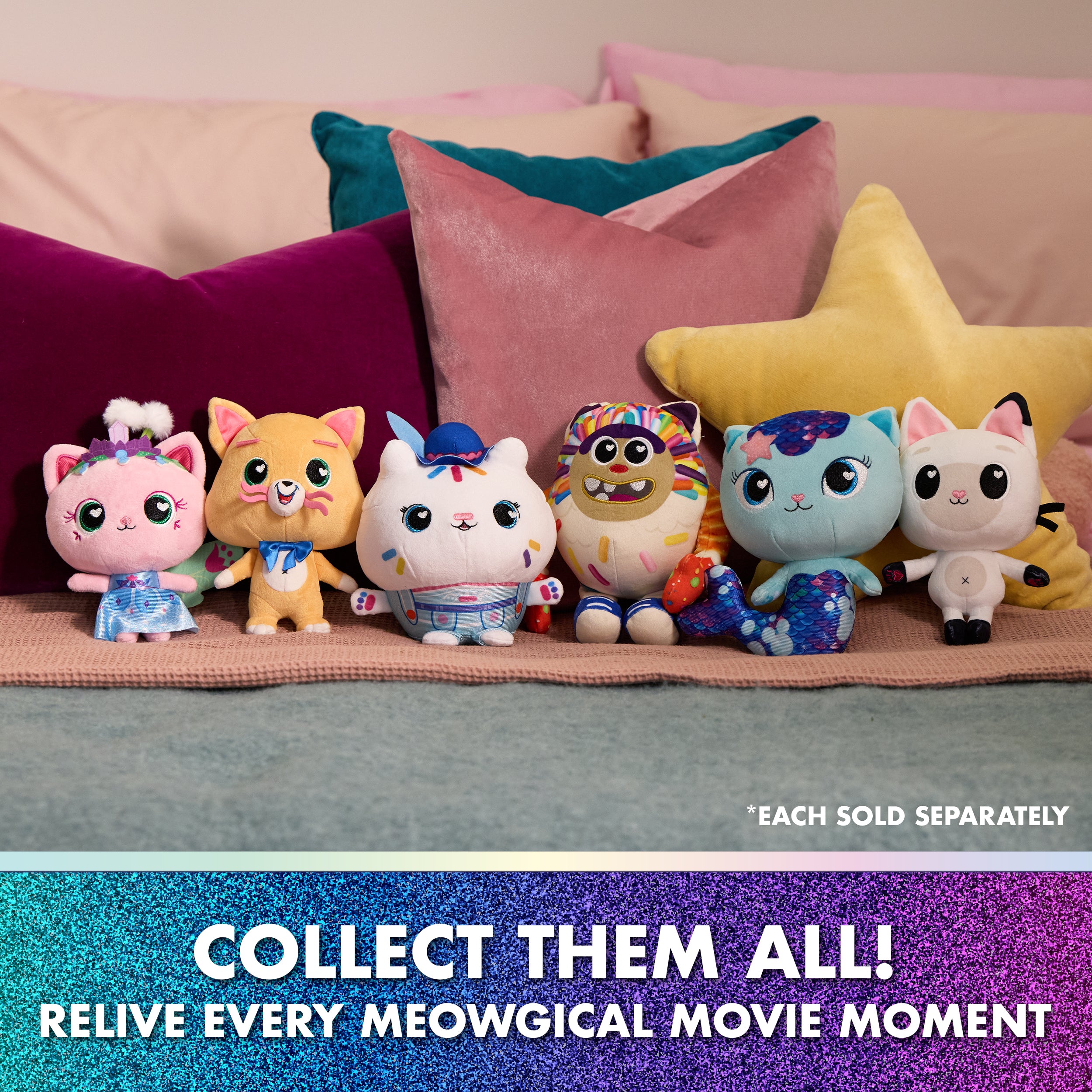 Gabby’s Dollhouse: The Movie Official Plush Toys, Stuffed Animals for Ages 1 & Up, Assorted Styles, 8”