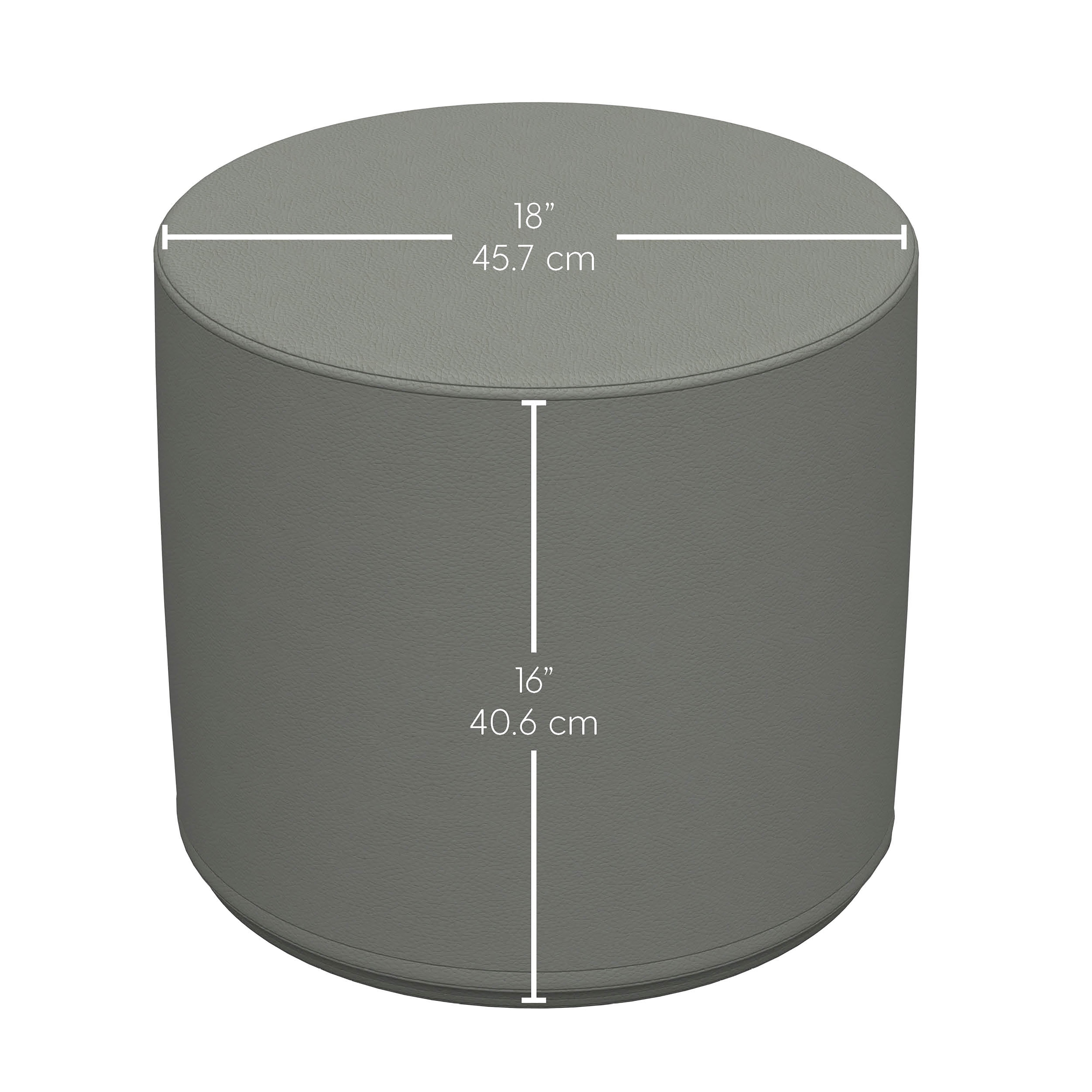 SoftScape 18" Round Ottoman 16" Height, 4-Piece - Navy/Powder Blue