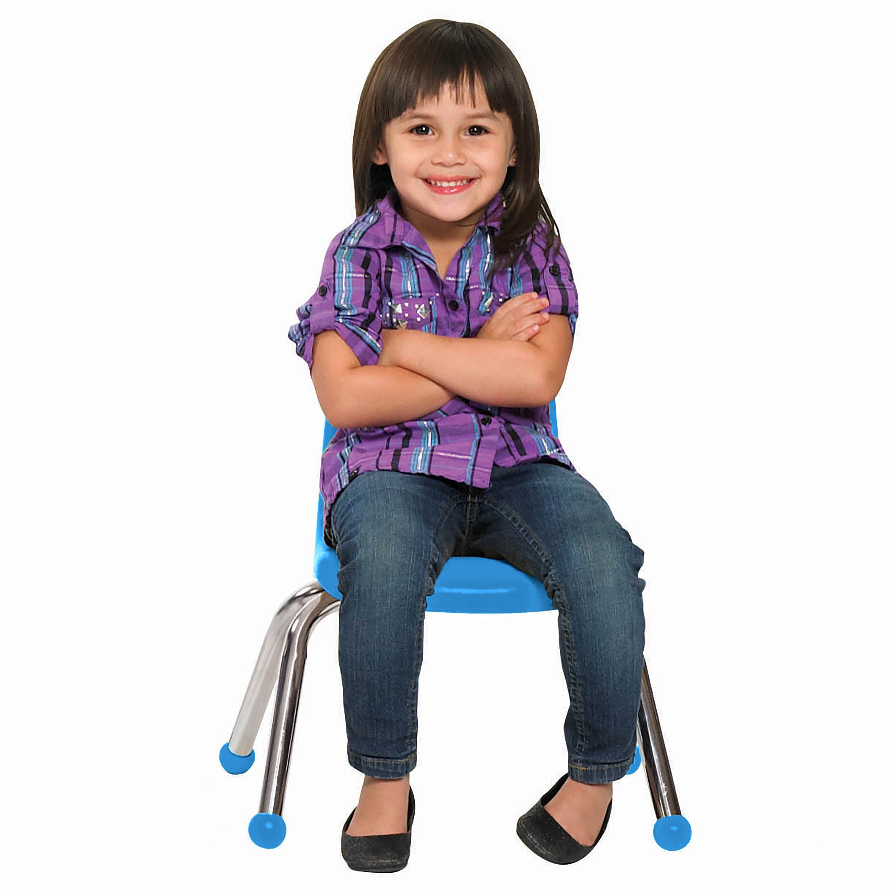 10" Stack Chair with Ball Glides - Blue