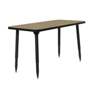 Adapte 24" x 48" Rectangle Thermofused Activity Table with Adjustable Tapered Legs - Pasadena Oak/Black