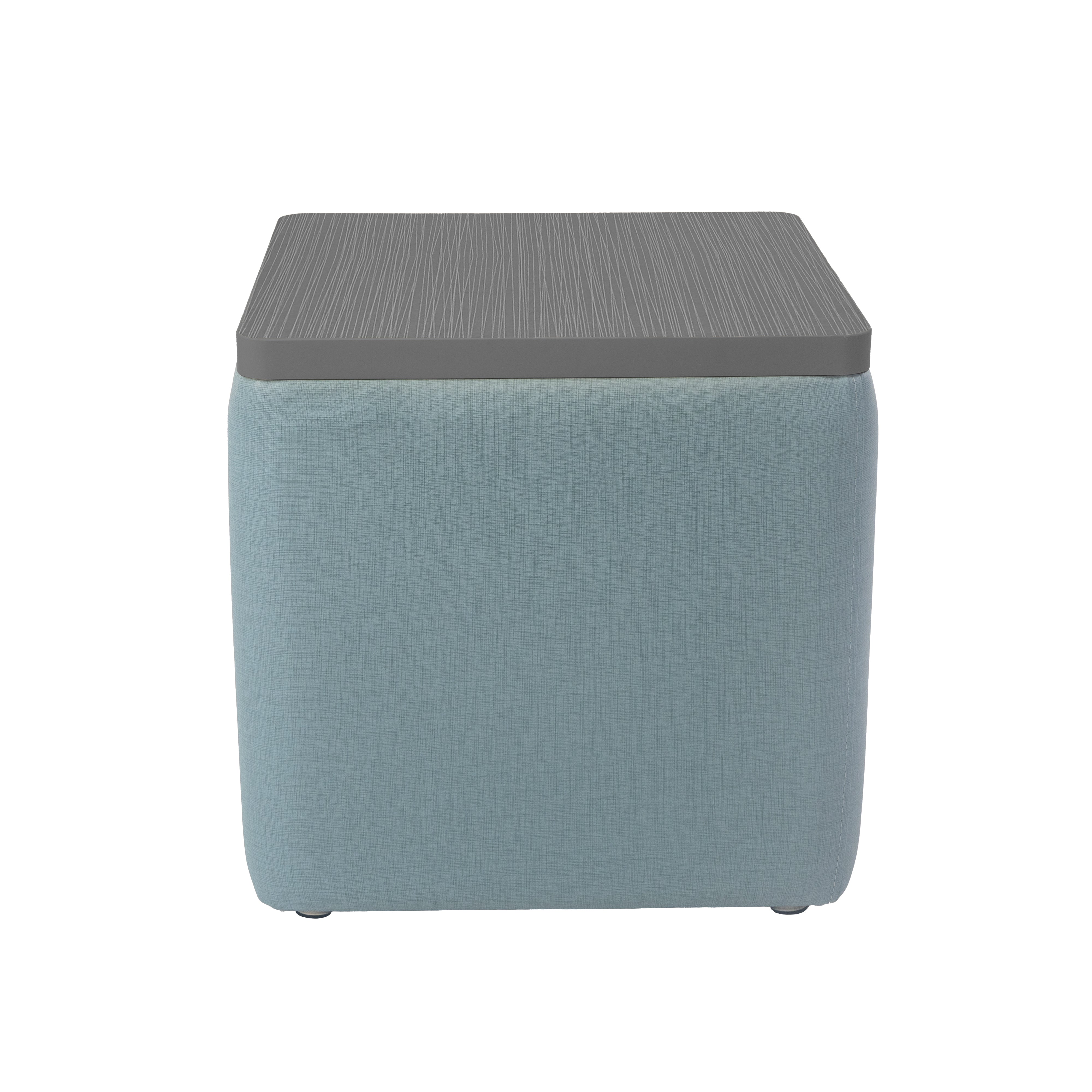 Pro Series Upholstered 18" x 18" Square Ottoman Table 18" Height - Sky Blue Crosshatch/Cosmic Strandz
