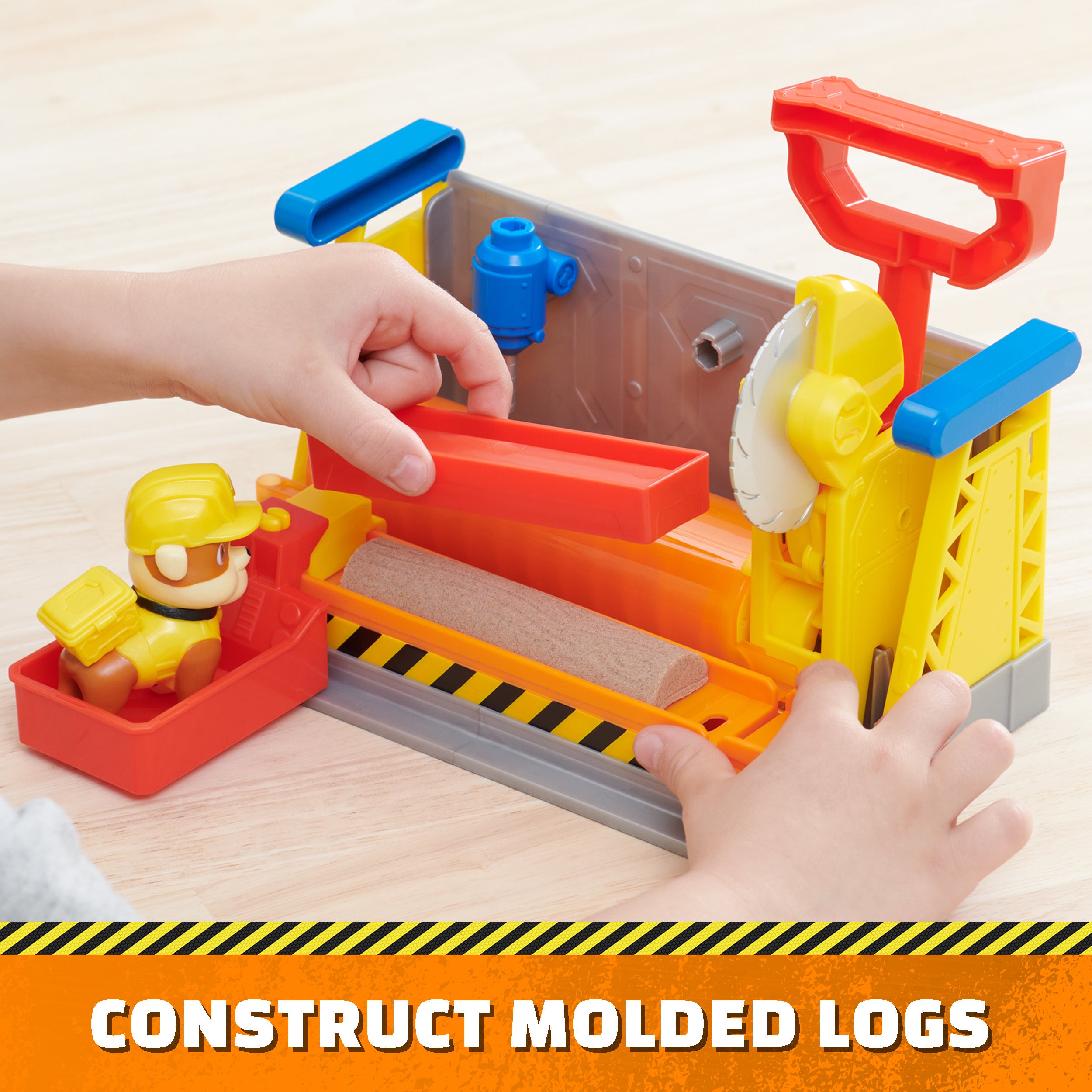 Rubble & Crew, Rubble’s Workshop Playset, Construction Toys with Kinetic Build-It Sand & Rubble Action Figure, Kids Toys for Boys & Girls Ages 3+