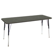 24" x 72" Rectangle La Madera Activity Table with Standard Legs - Gray Wood/Black