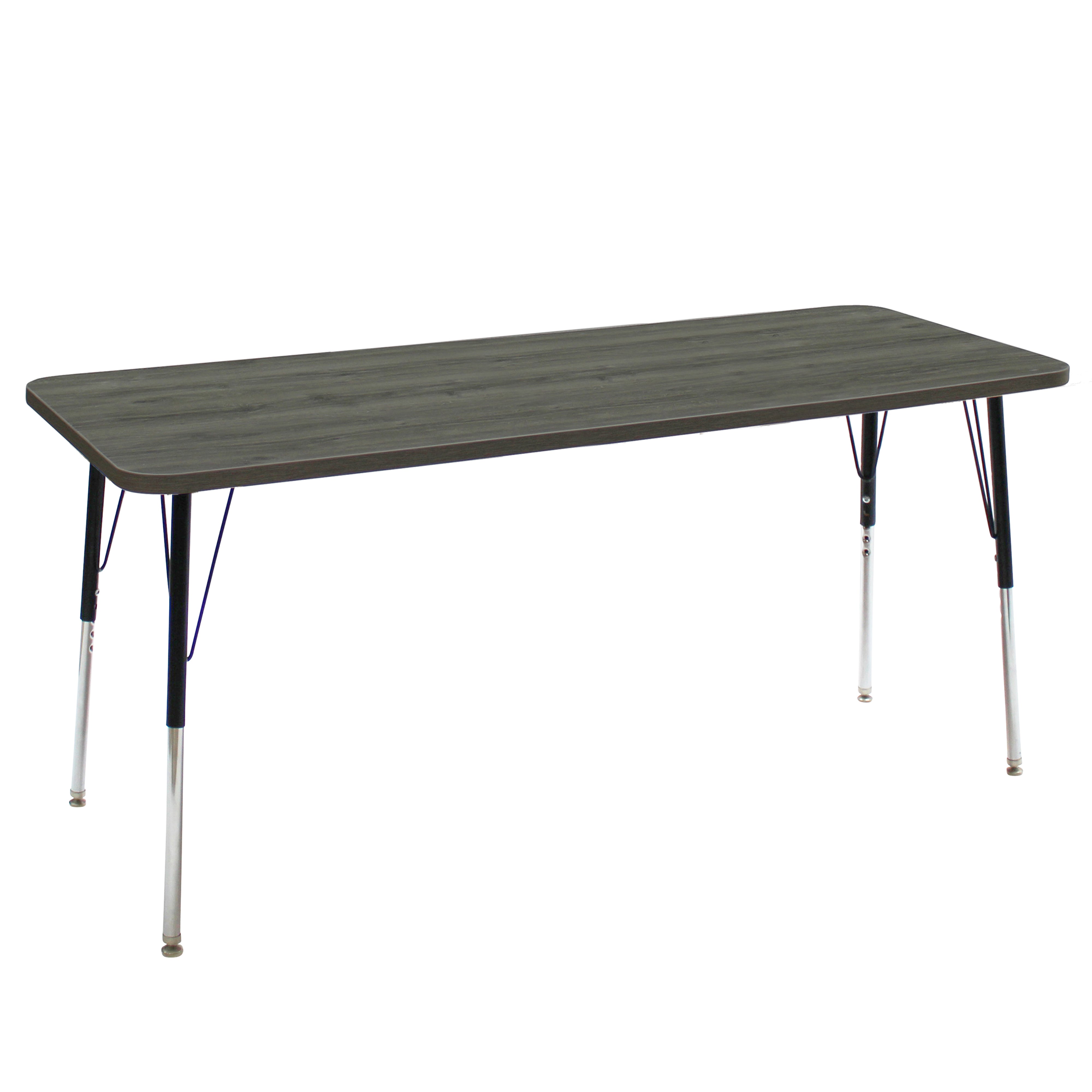 24" x 72" Rectangle La Madera Activity Table with Standard Legs - Gray Wood/Black