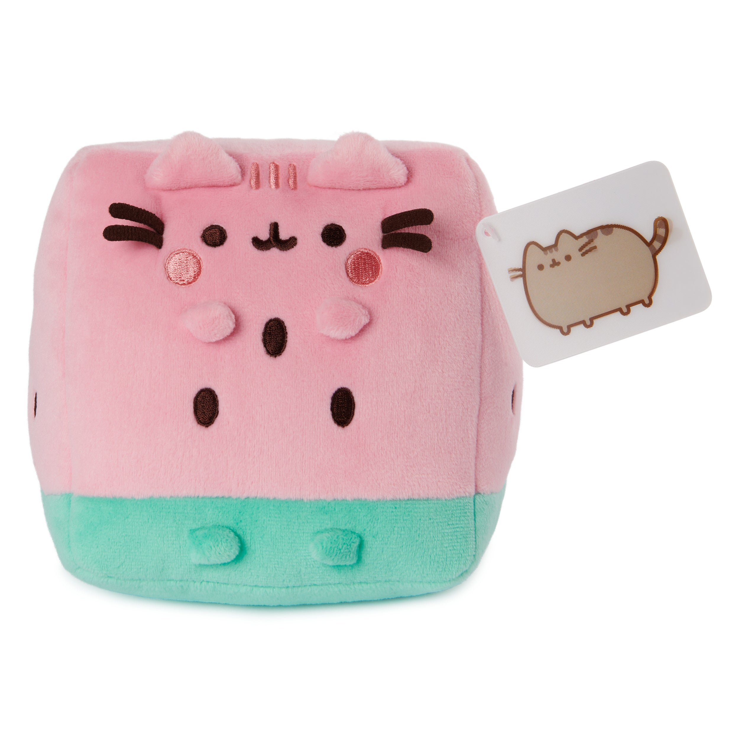GUND Pusheen Watermelon Plush, Cat Stuffed Animal for Ages 8 and Up, Pink/Green, 6”