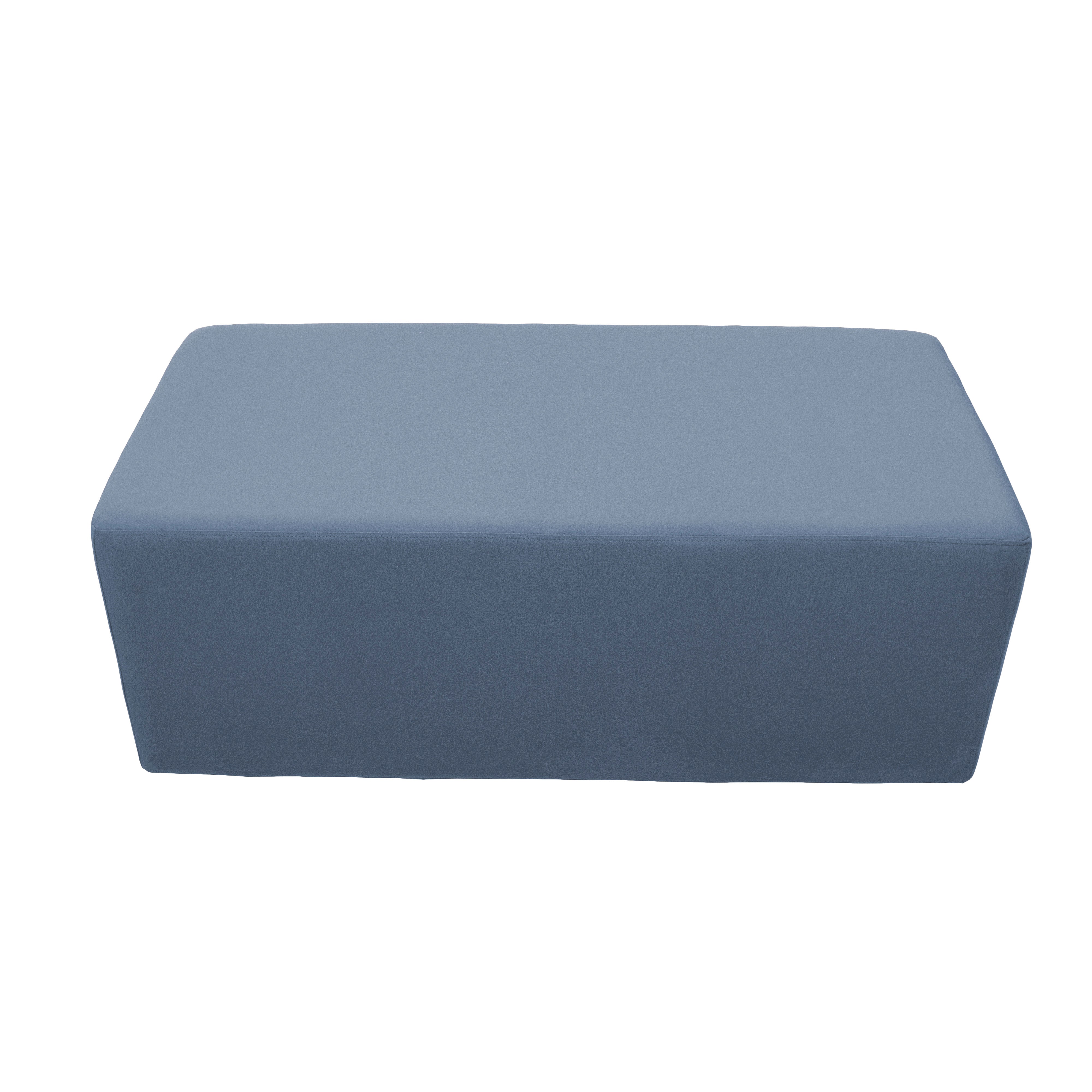 Outdoor 24" x 48" Rectangle Ottoman with Sunbrella®, 18" H - Canvas Haze