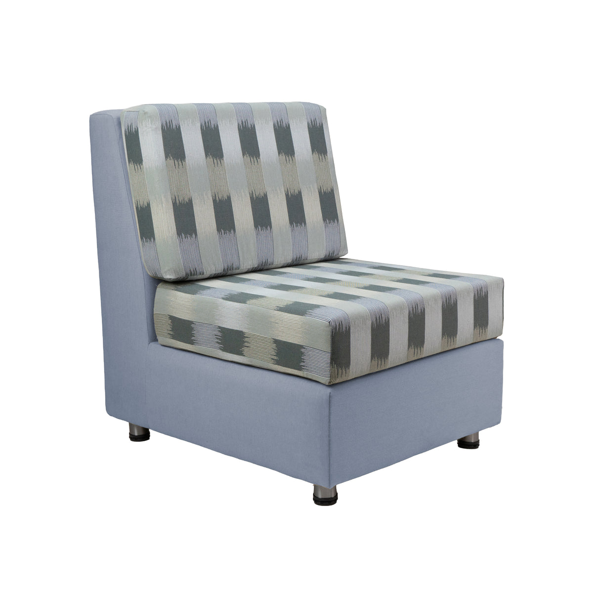 Outdoor Armless Chair with Sunbrella - Dream Mist/Canvas Haze