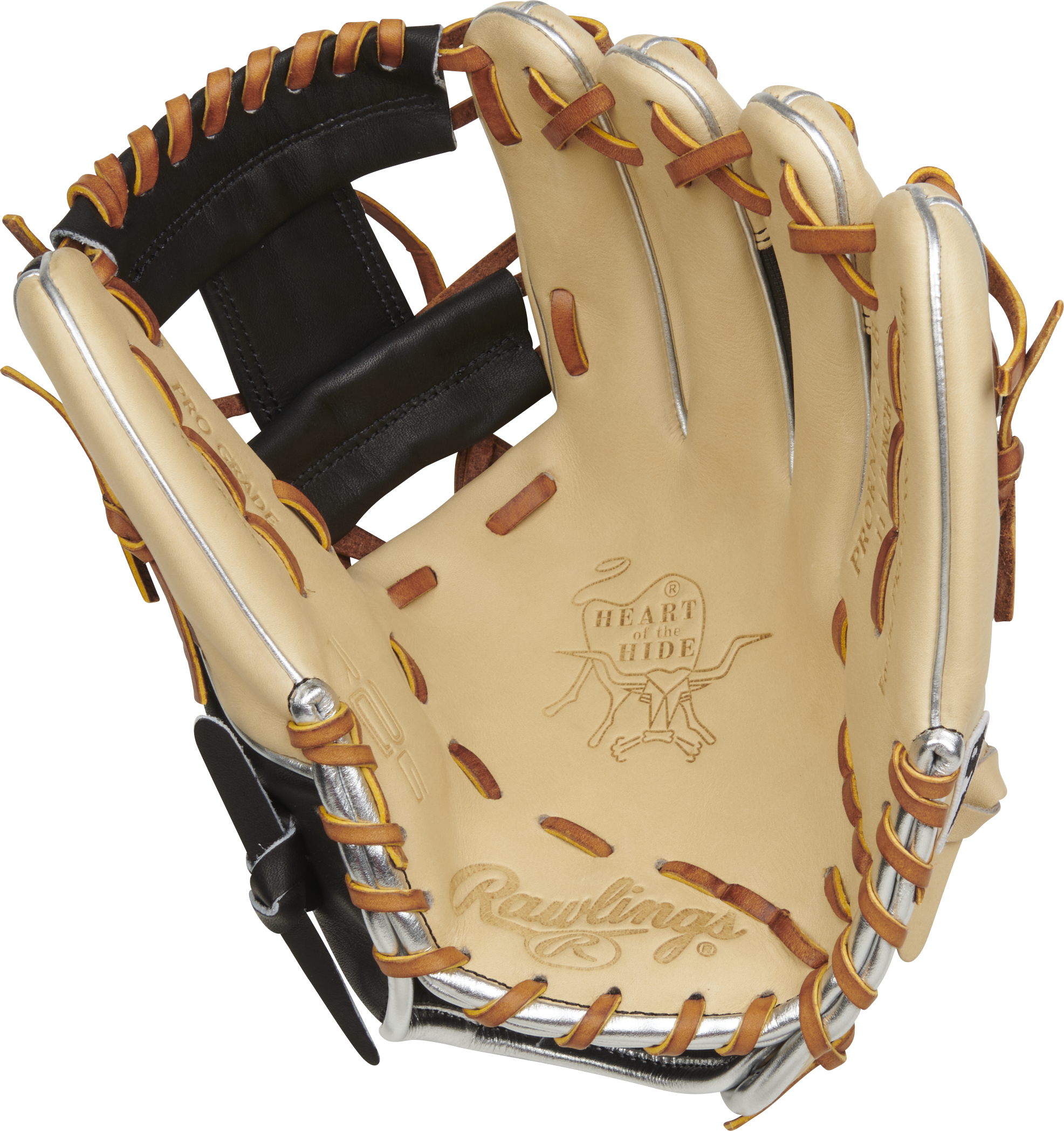 Rawlings Heart Of The Hide Series 11.5-Inch Baseball Glove - Right Hand Thrower - Camel/Black Speedshell