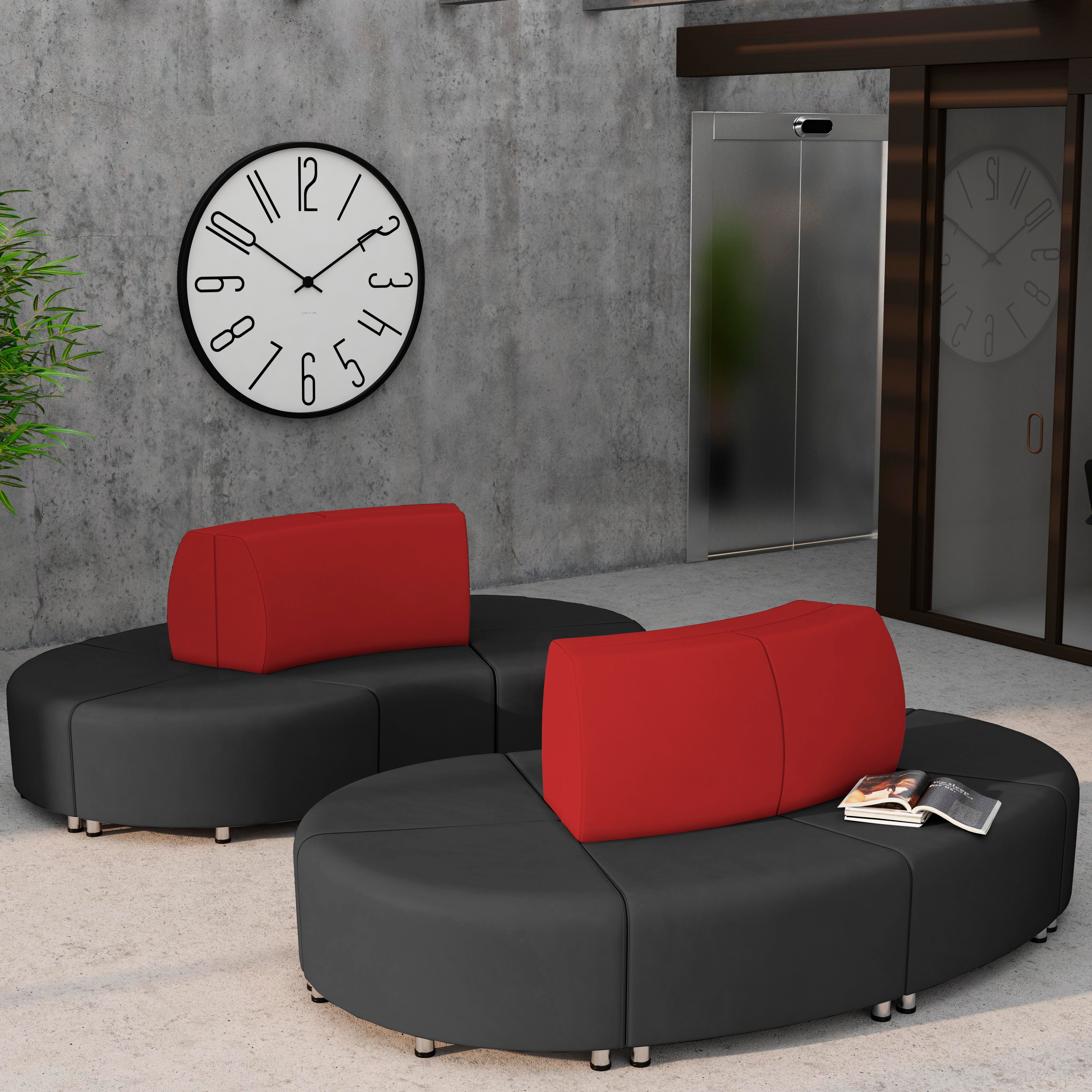 Pro Series Connect Curved Wavelet Seating, 7-Piece Set - Black/Crimson