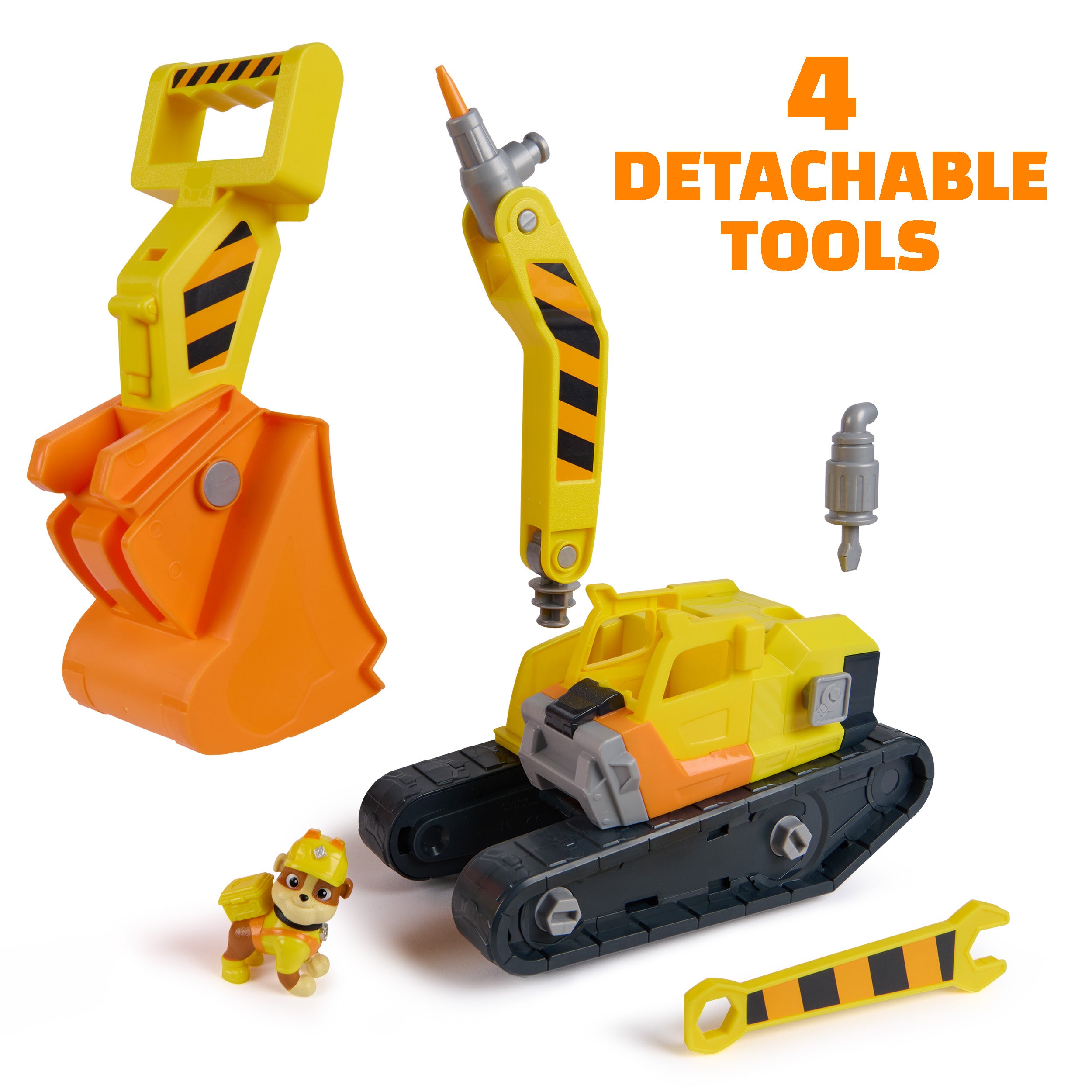 Rubble & Crew Rubble's Ultimate Tool Bulldozer Vehicle, Toy Truck with Action Figure, PAW Patrol Kids Toys for Boys & Girls Ages 3 and Up