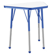 18" x 30" Trapezoid Dry-Erase Activity Table with Adjustable Standard Ball Glide Legs - Whiteboard/Blue