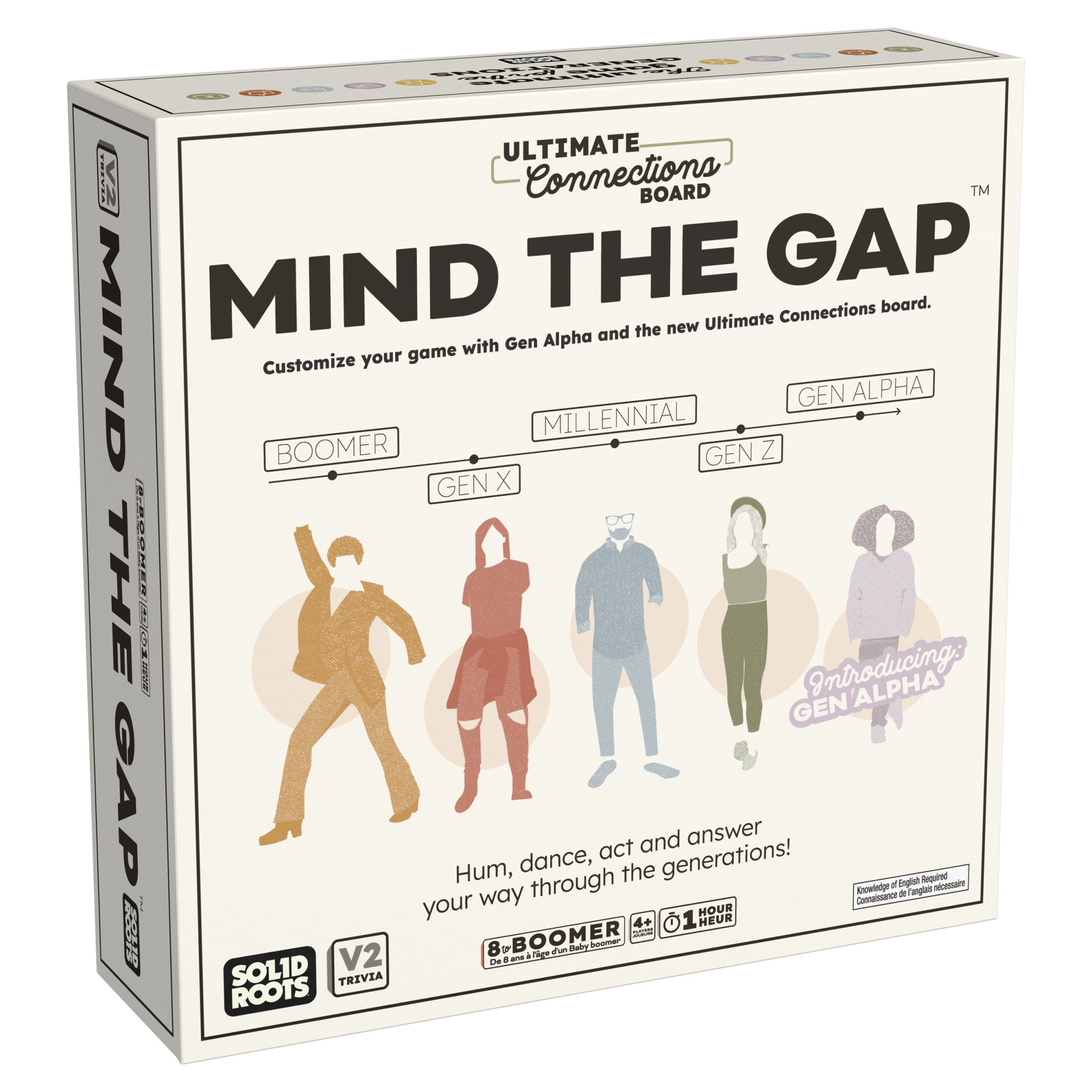 Spin Master Games, SolidRoots Mind the Gap Ultimate Connections, A Trivia Game for the Generations with New Gen Alpha Questions, 2,000 Trivia Questions, Family Game Night, 4+ Players, for Ages 8 & Up
