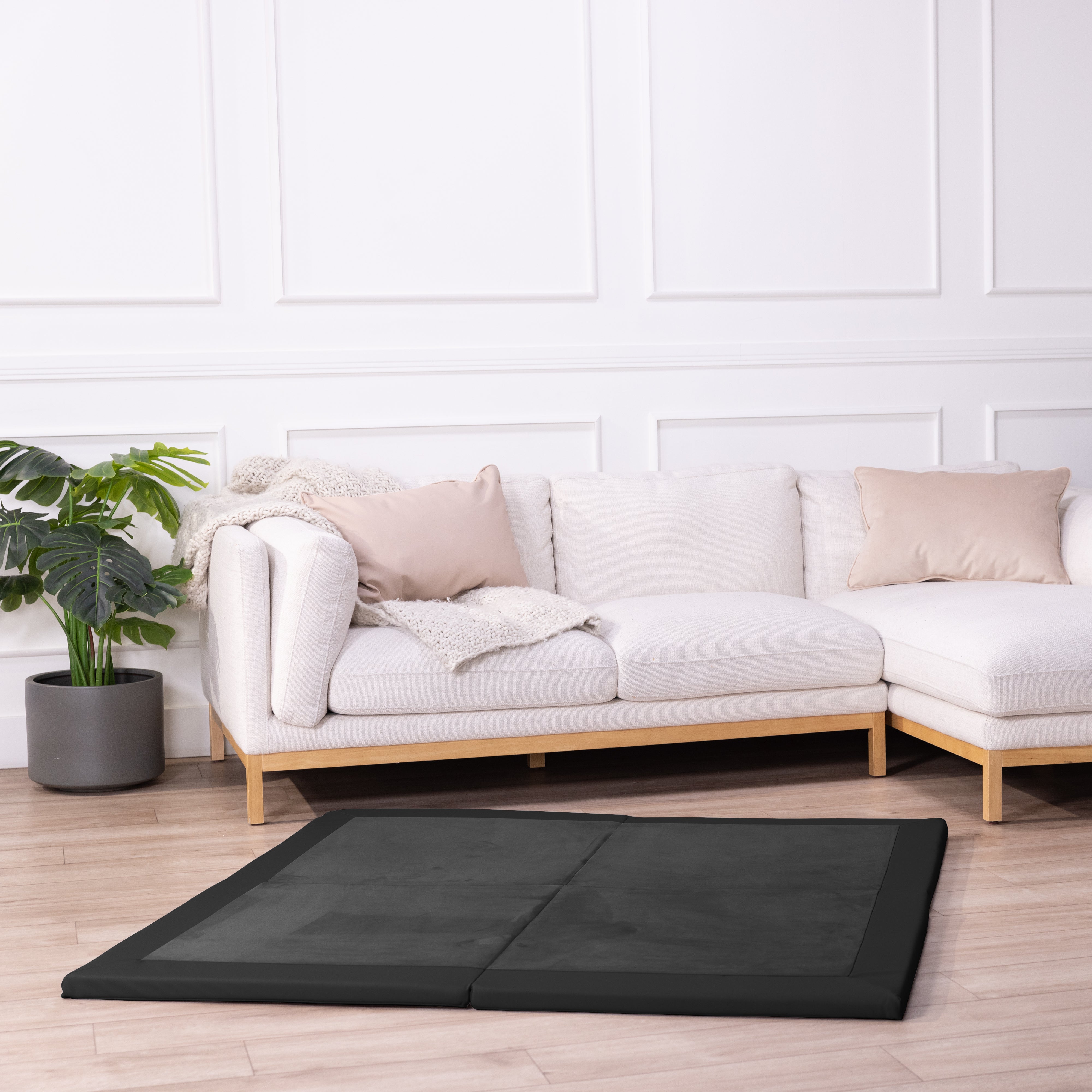 SoftScape Two-Texture Space Saver 4-Fold Toddler Activity Mat - Onyx