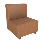 Pro Series Rustic Upholstered Armless Mobile Chair - Hazelnut