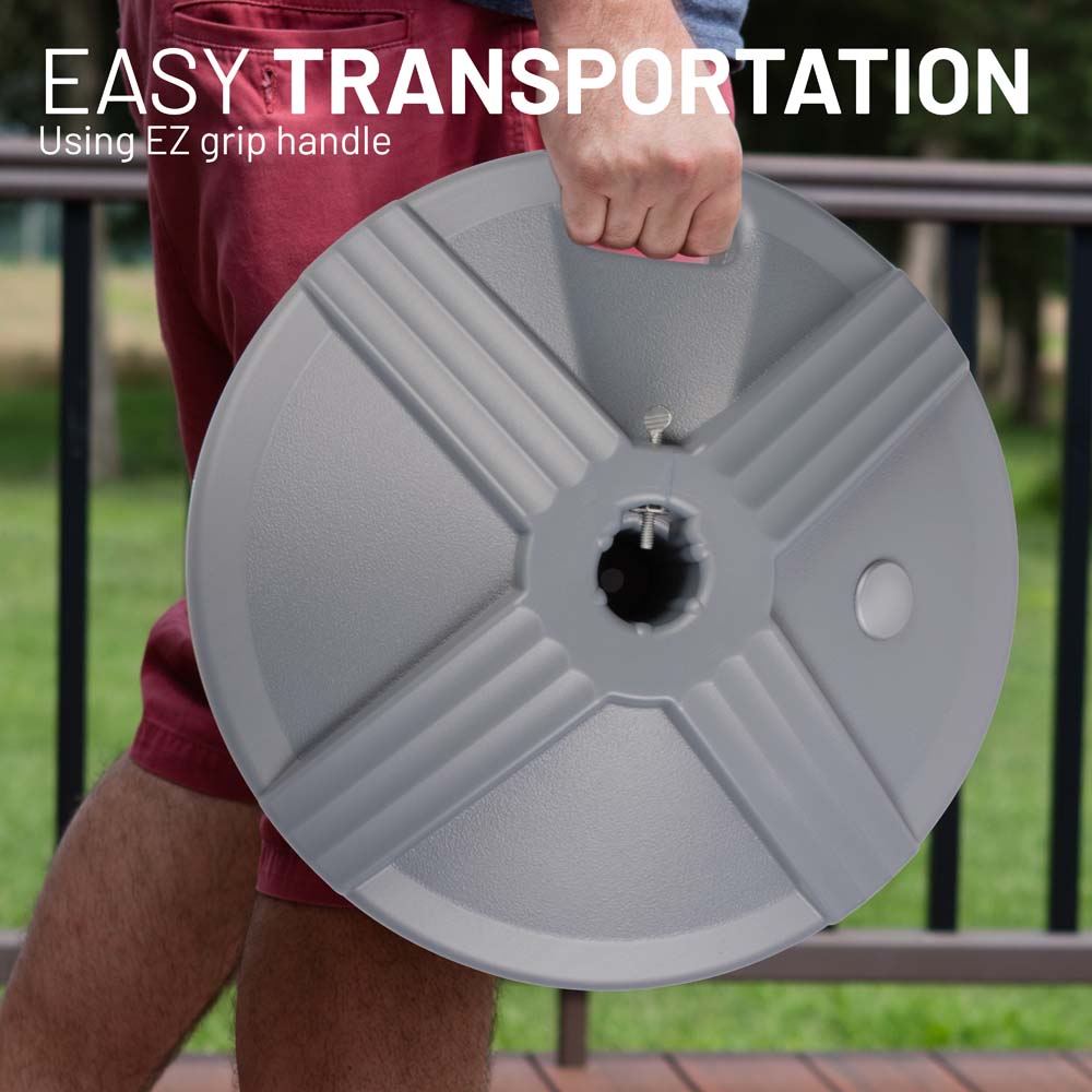 Umbrella Base (Grey) Filled to Approx. 50 lb.