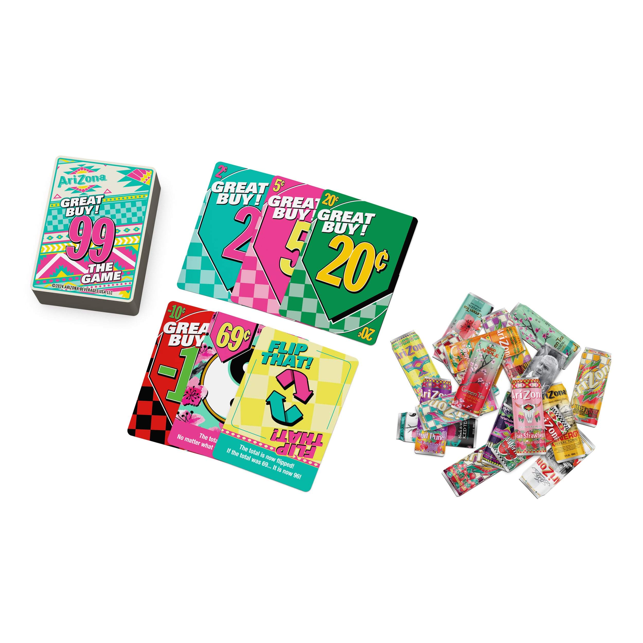 Spin Master Games, Arizona 99: The Game – The Official AriZona Iced Tea Party Game, Card Games for Family Game Night, 2-10 Players, Ages 10 and up